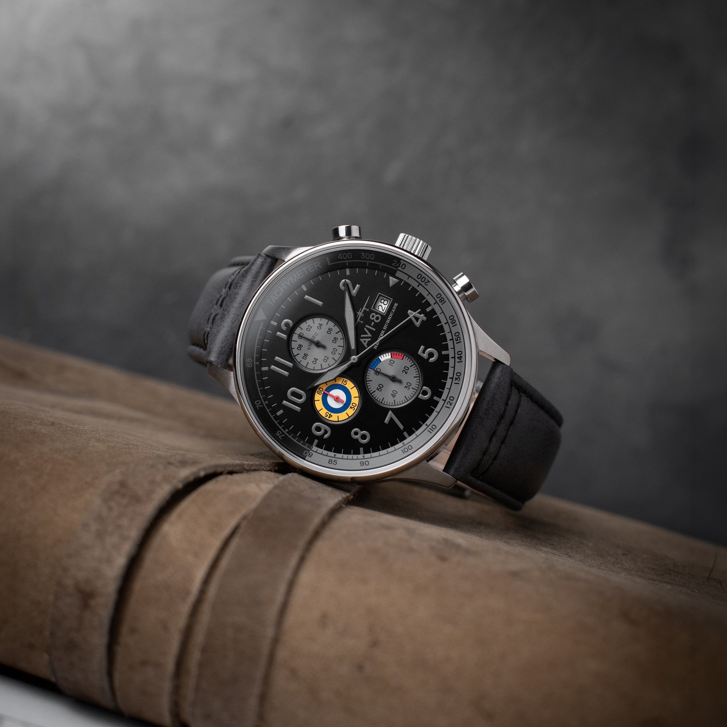 AVI-8 Hawker Hurricane Classic Chronograph Grey Black Men's Watch AV-4011-0U