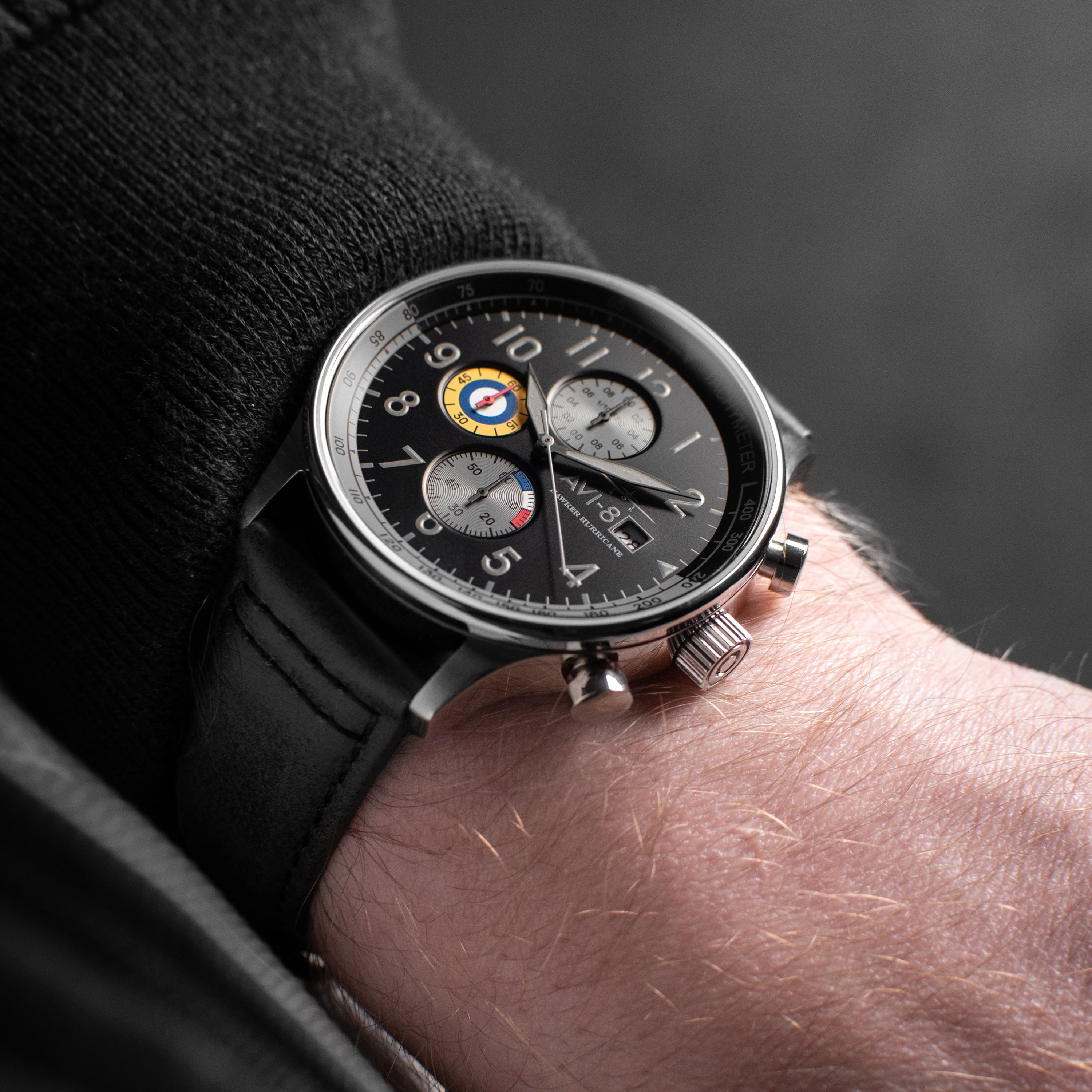 AVI-8 AVI-8 Hawker Hurricane Classic Chronograph Grey Black Men's Watch AV-4011-0U