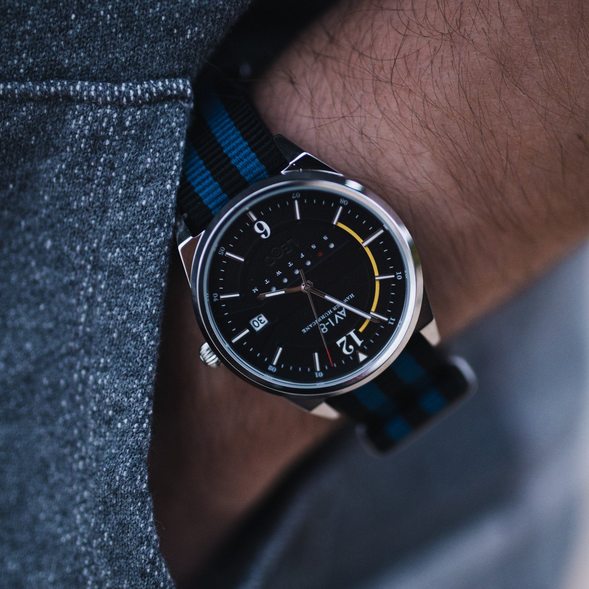 AVI-8 AVI-8 Hawker Hurricane Wingman Japanese Quartz Blue Bound Men's Watch AV-4044-02