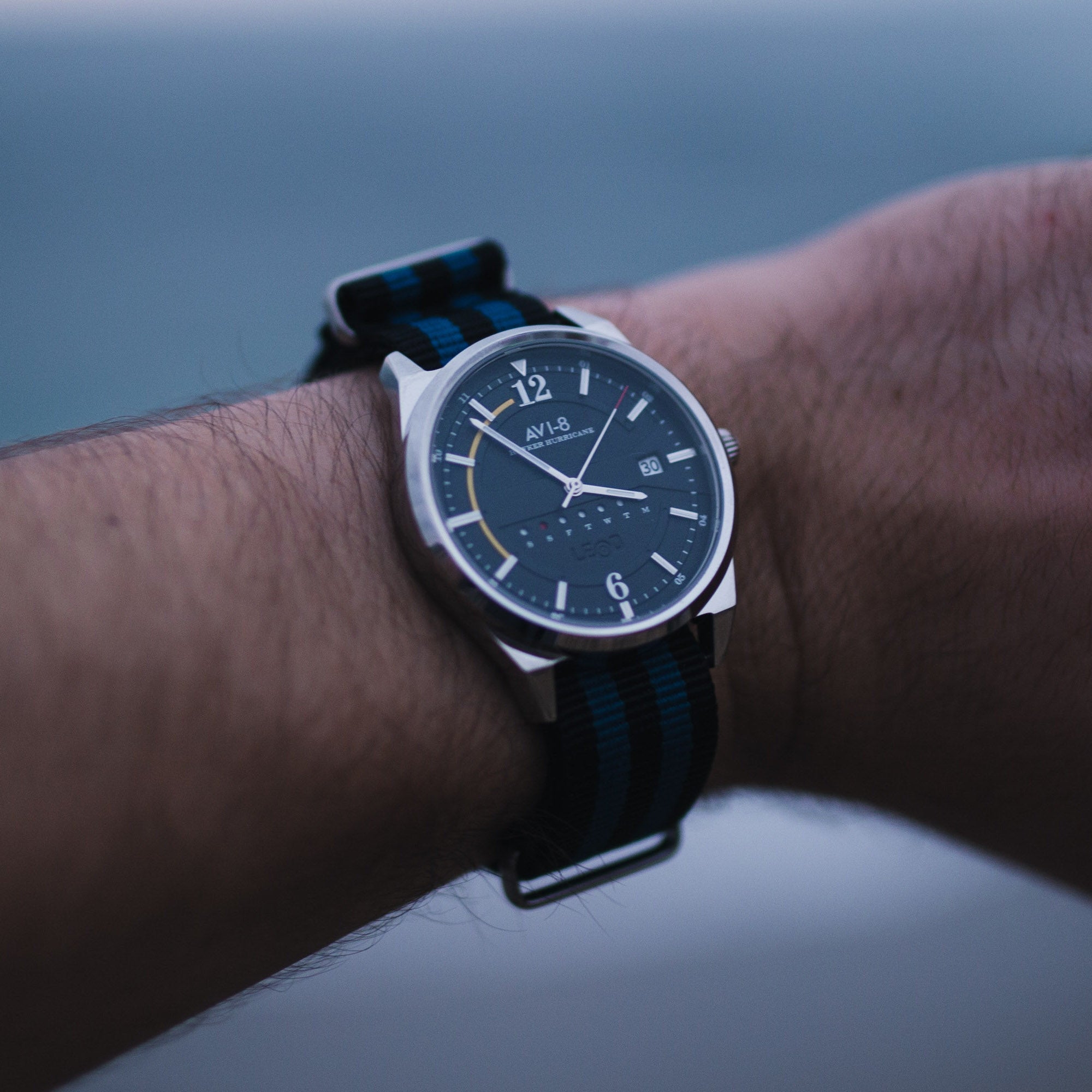 AVI-8 AVI-8 Hawker Hurricane Wingman Japanese Quartz Blue Bound Men's Watch AV-4044-02