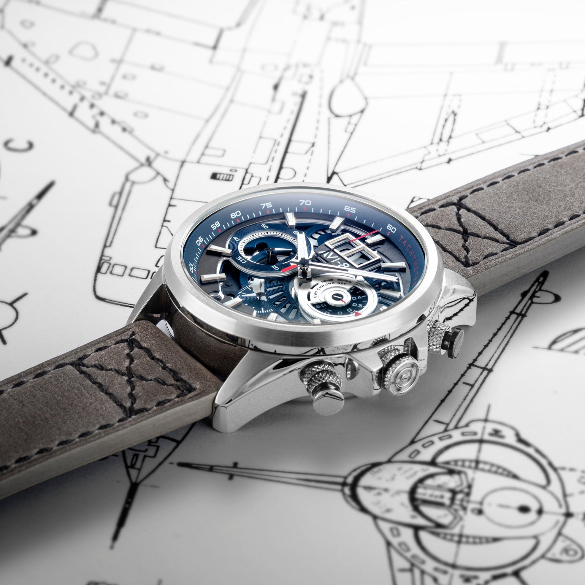 AVI-8 AVI-8 Hawker Harrier Matador Men's Japanese Quartz Chronograph Marine Grey Watch AV-4065-04