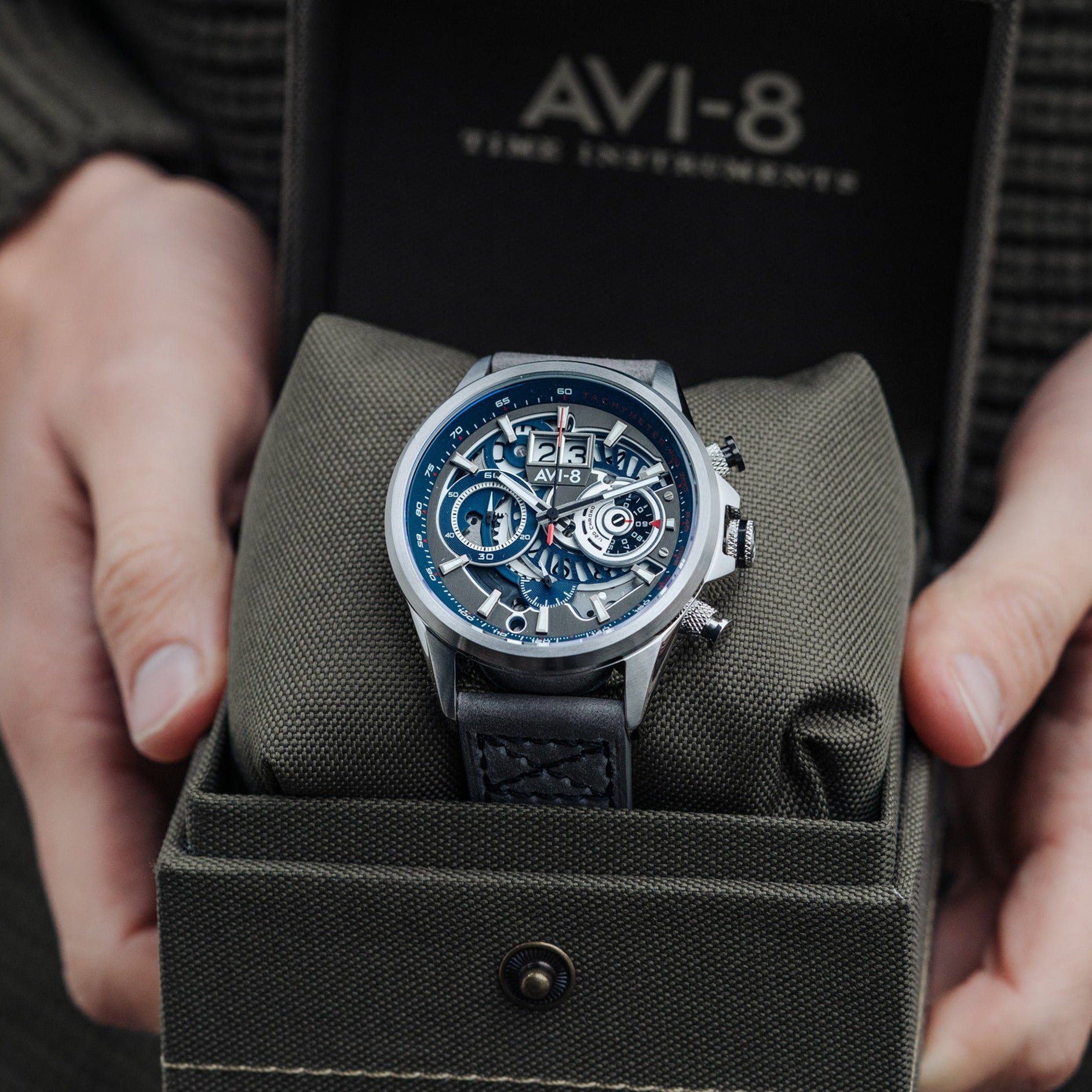 AVI-8 AVI-8 Hawker Harrier Matador Men's Japanese Quartz Chronograph Marine Grey Watch AV-4065-04
