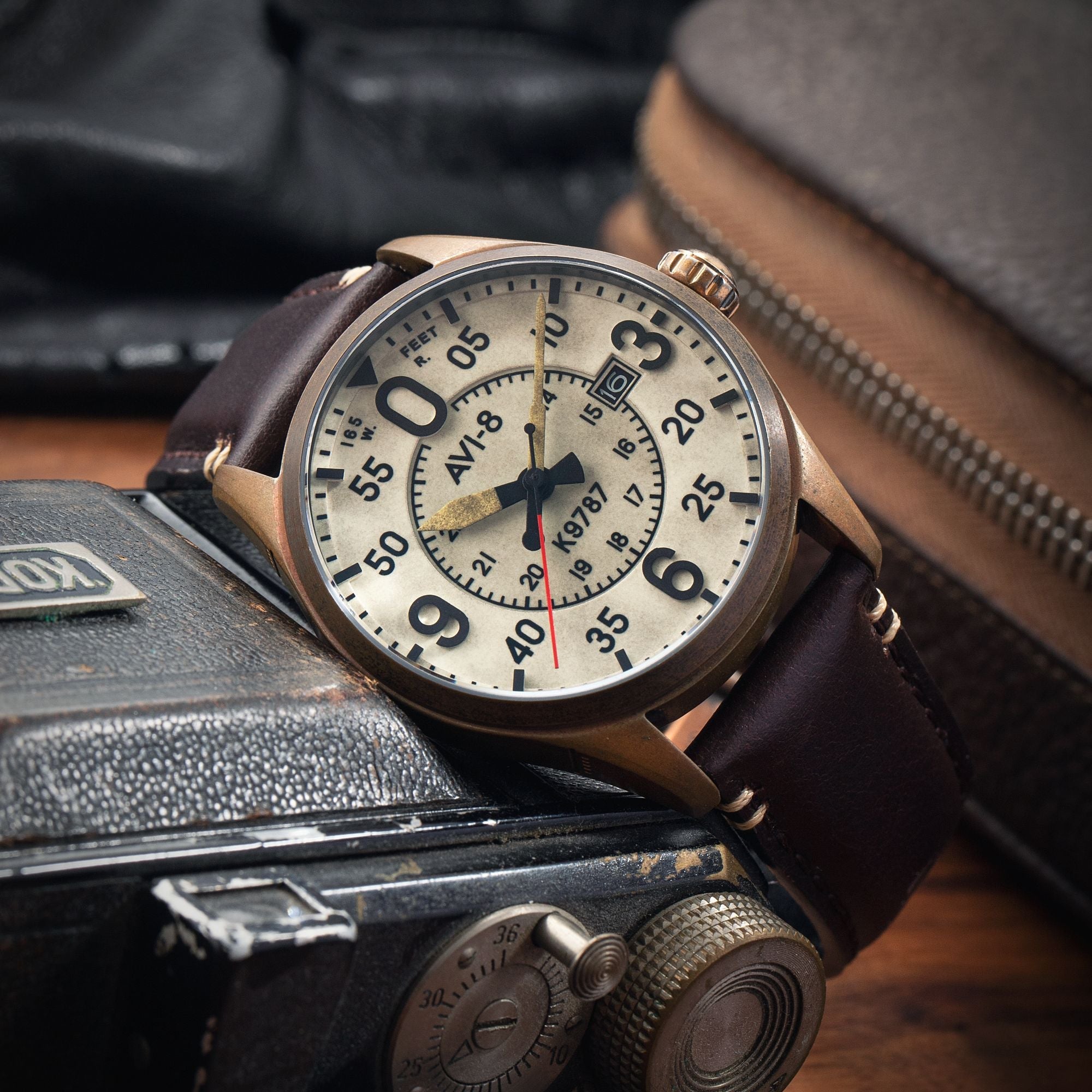 AVI-8 AVI-8 Spitfire Smith Automatic Oxidized Bronze Men's Watch AV-4090-07