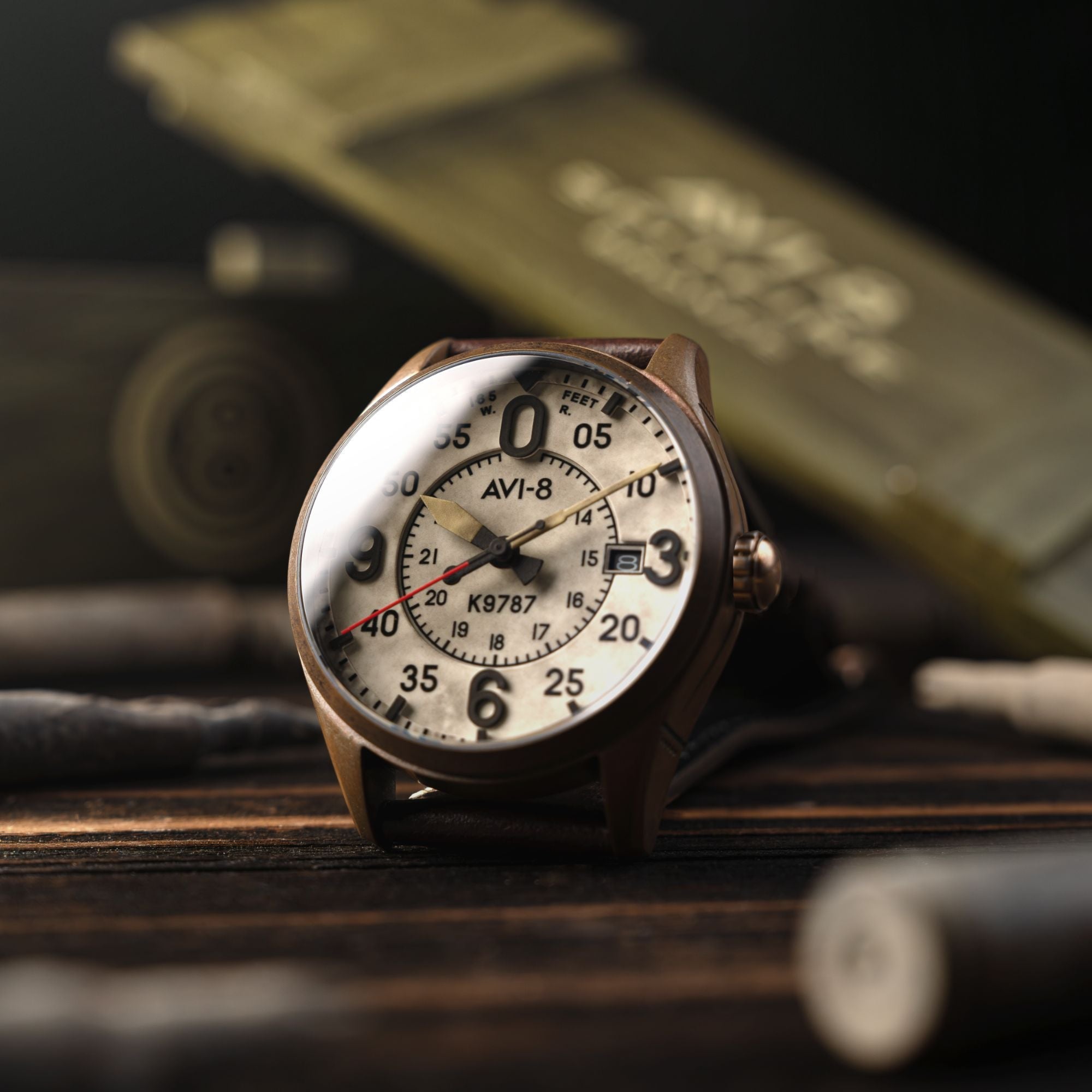 AVI-8 AVI-8 Spitfire Smith Automatic Oxidized Bronze Men's Watch AV-4090-07