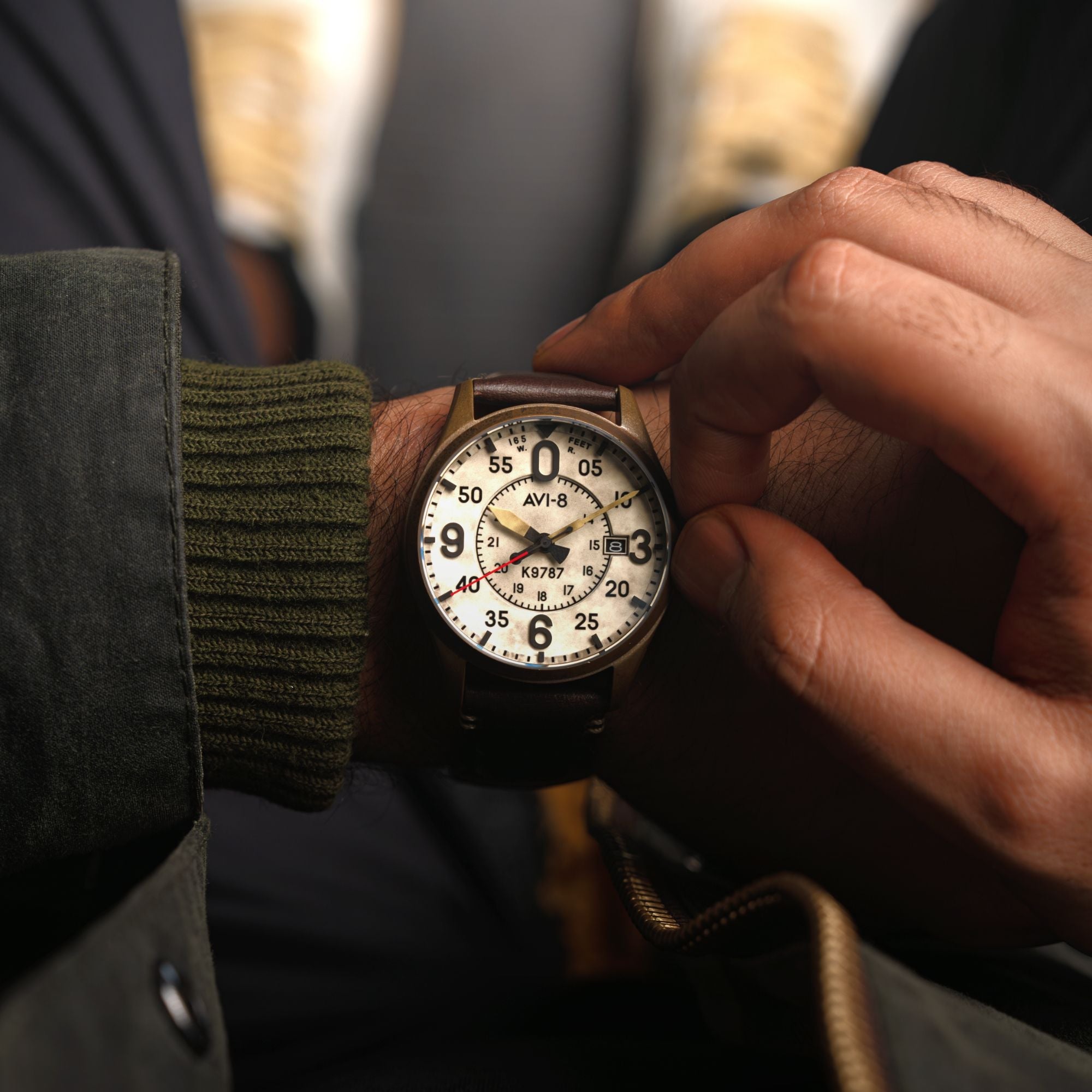 AVI-8 AVI-8 Spitfire Smith Automatic Oxidized Bronze Men's Watch AV-4090-07