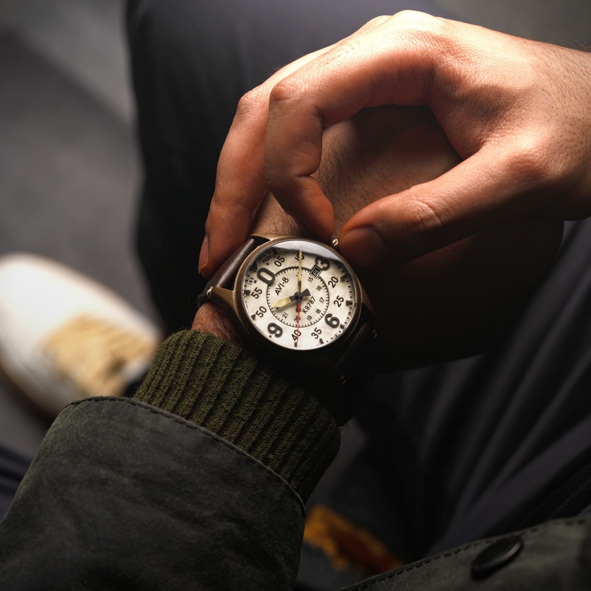 AVI-8 AVI-8 Spitfire Smith Automatic Oxidized Bronze Men's Watch AV-4090-07