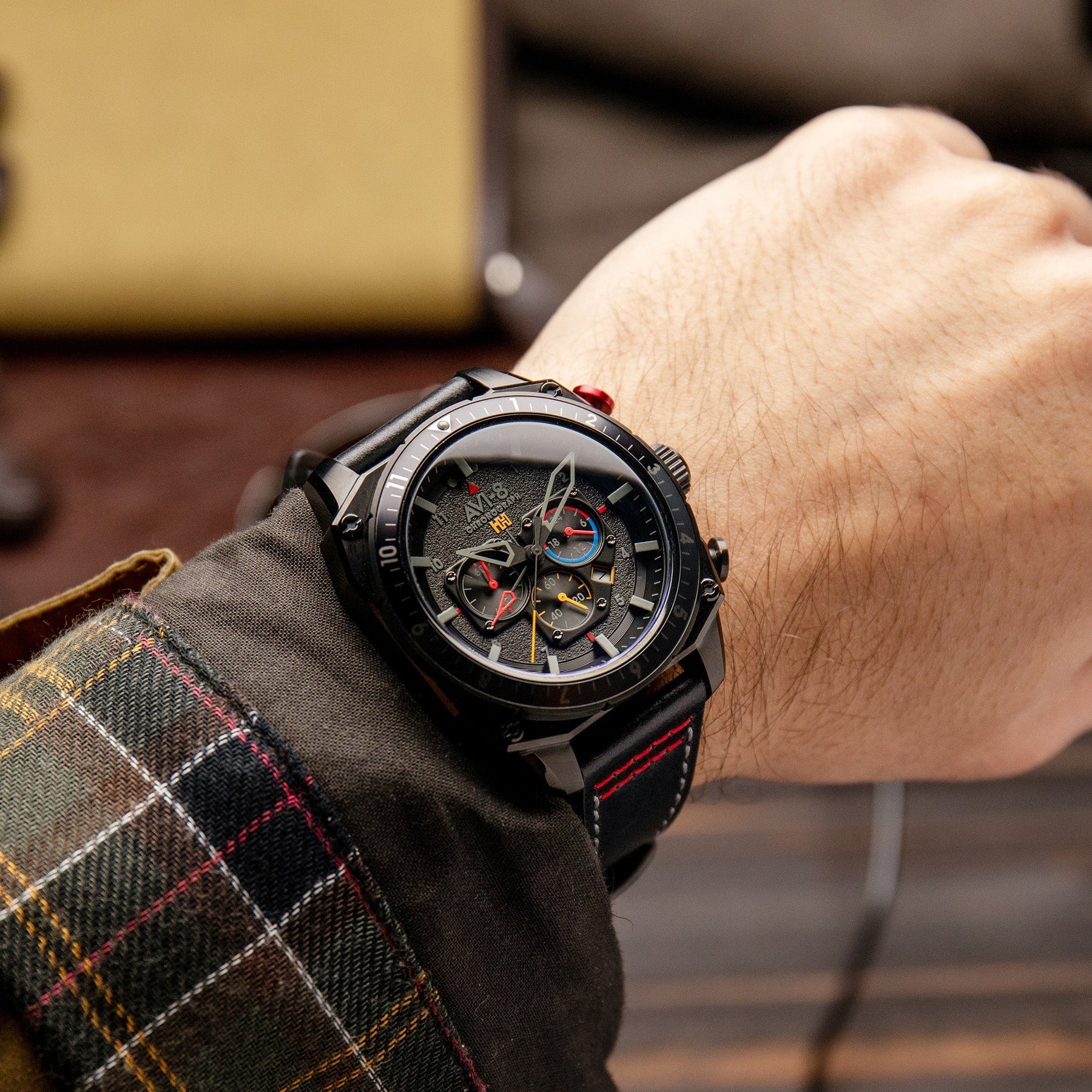 AVI-8 AVI-8 Atlas Dual Time Japanese Chronograph Black Ops Men's Watch AV-4100-04