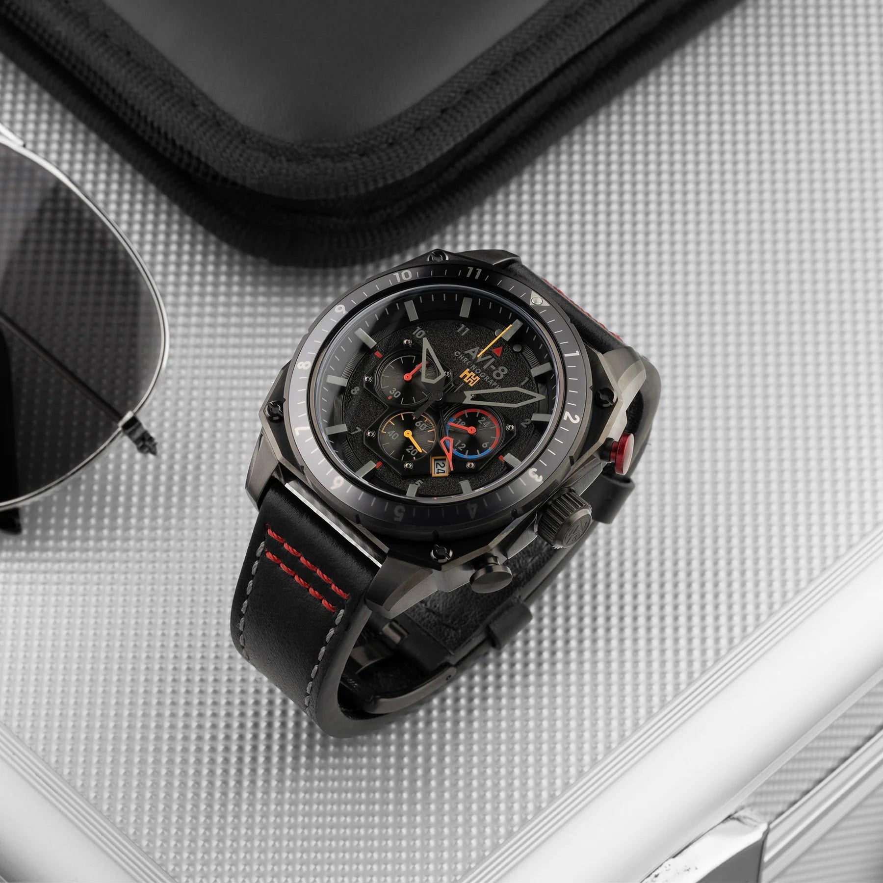 AVI-8 AVI-8 Atlas Dual Time Japanese Chronograph Black Ops Men's Watch AV-4100-04