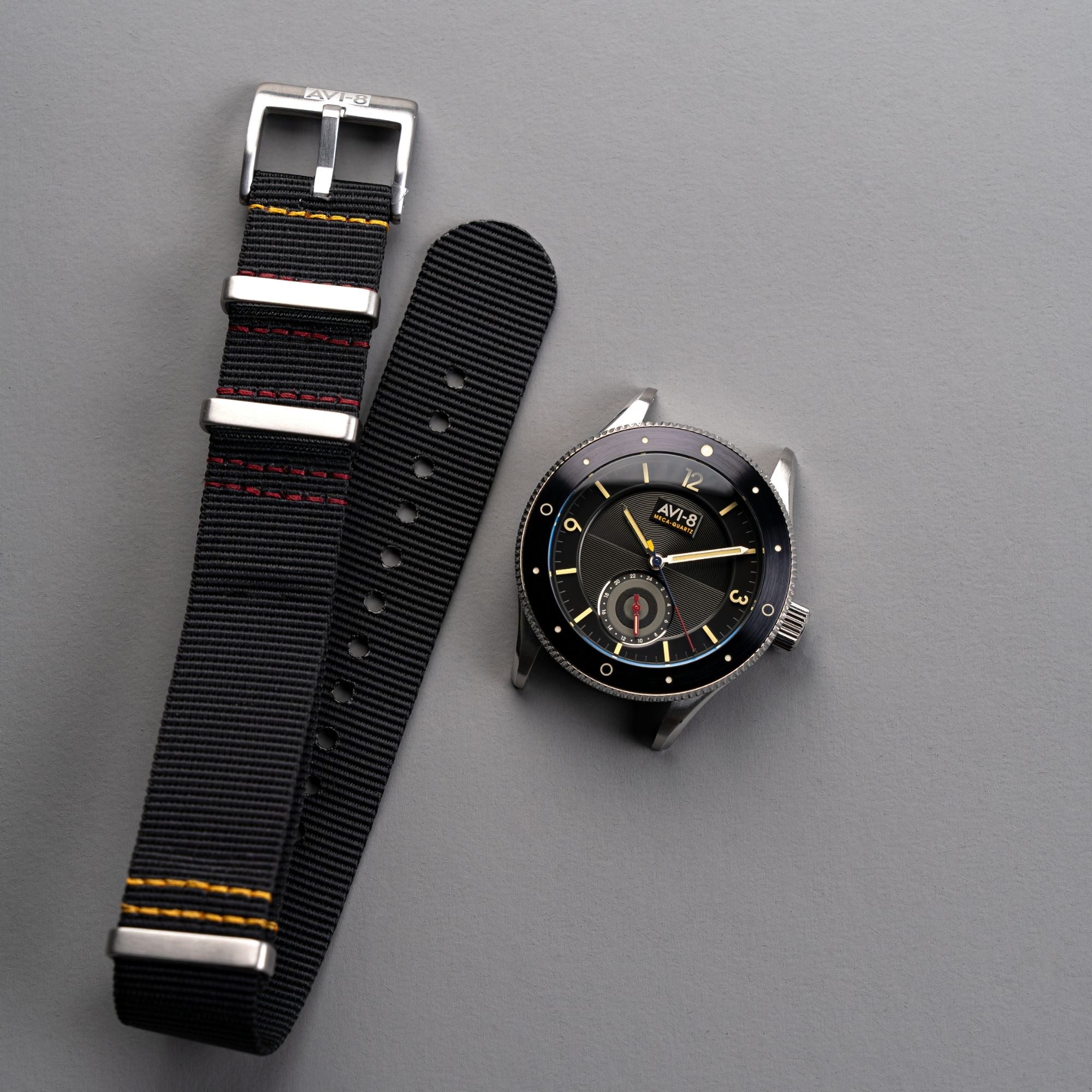 AVI-8 AVI-8 Flyboy Airmaster Sector Meca-Quartz Raven Black Men's Watch AV-4112-01