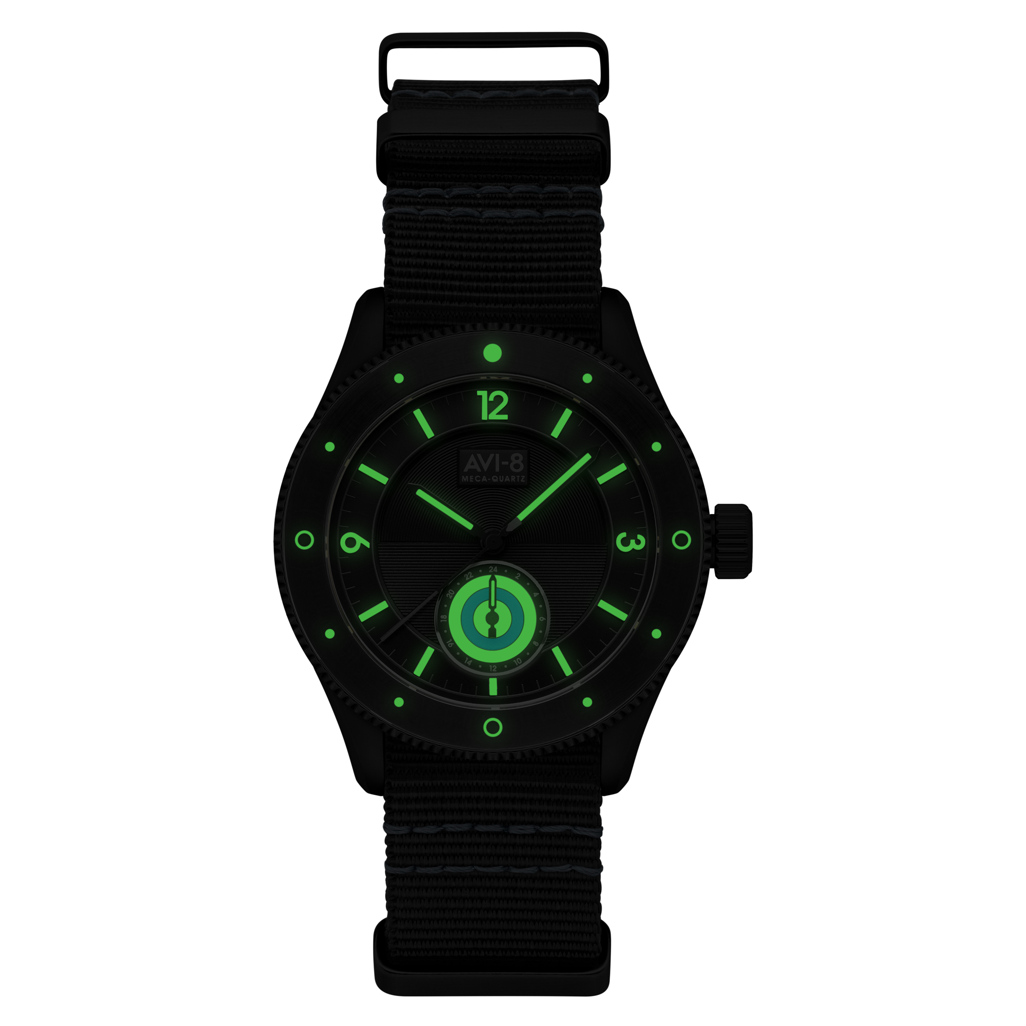AVI-8 AVI-8 Flyboy Airmaster Sector Meca-Quartz Jet Black Men's Watch AV-4112-05