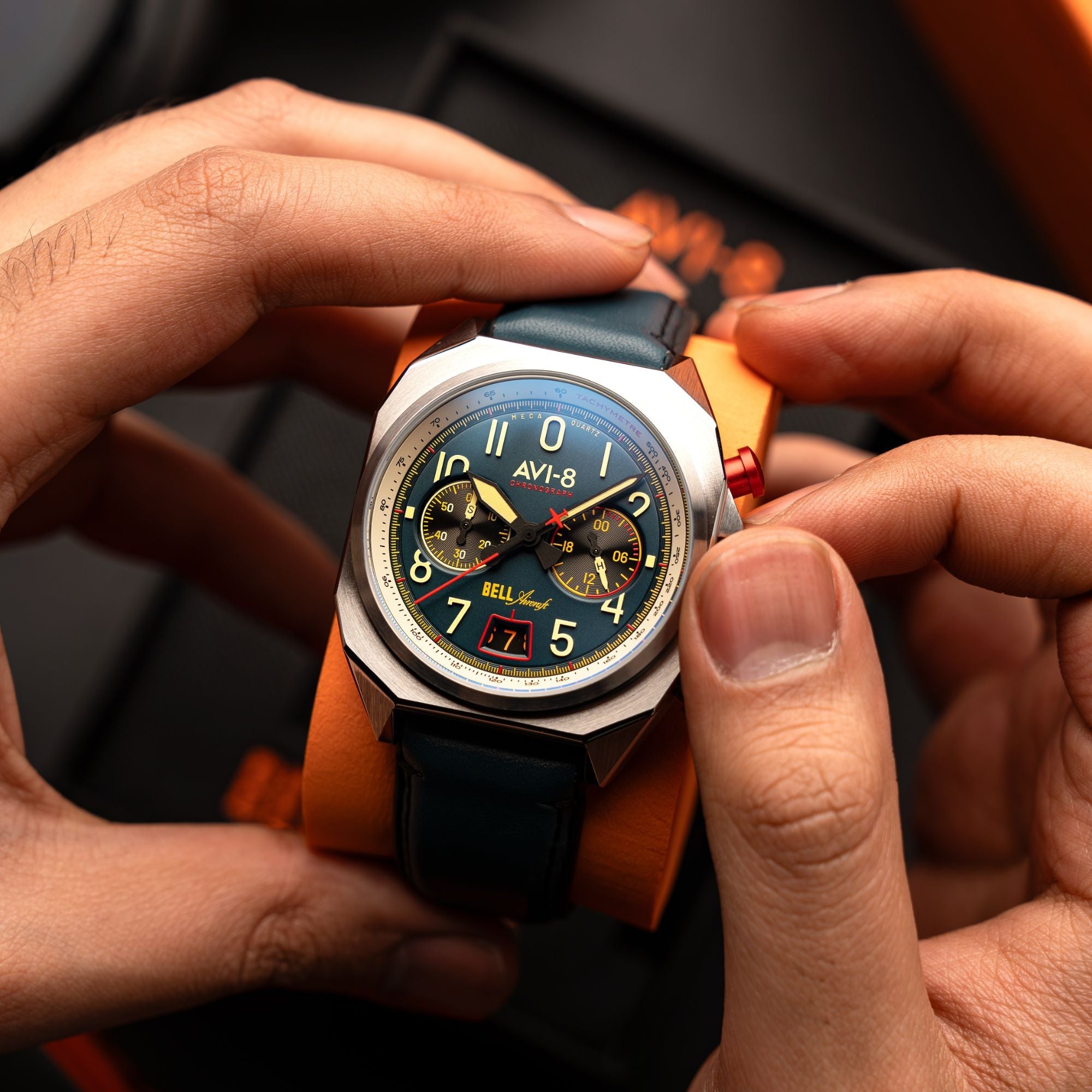 AVI-8 AVI-8 Bell X-1 Machbuster Chronograph Aviation Blue Men's Watch AV-4118-01