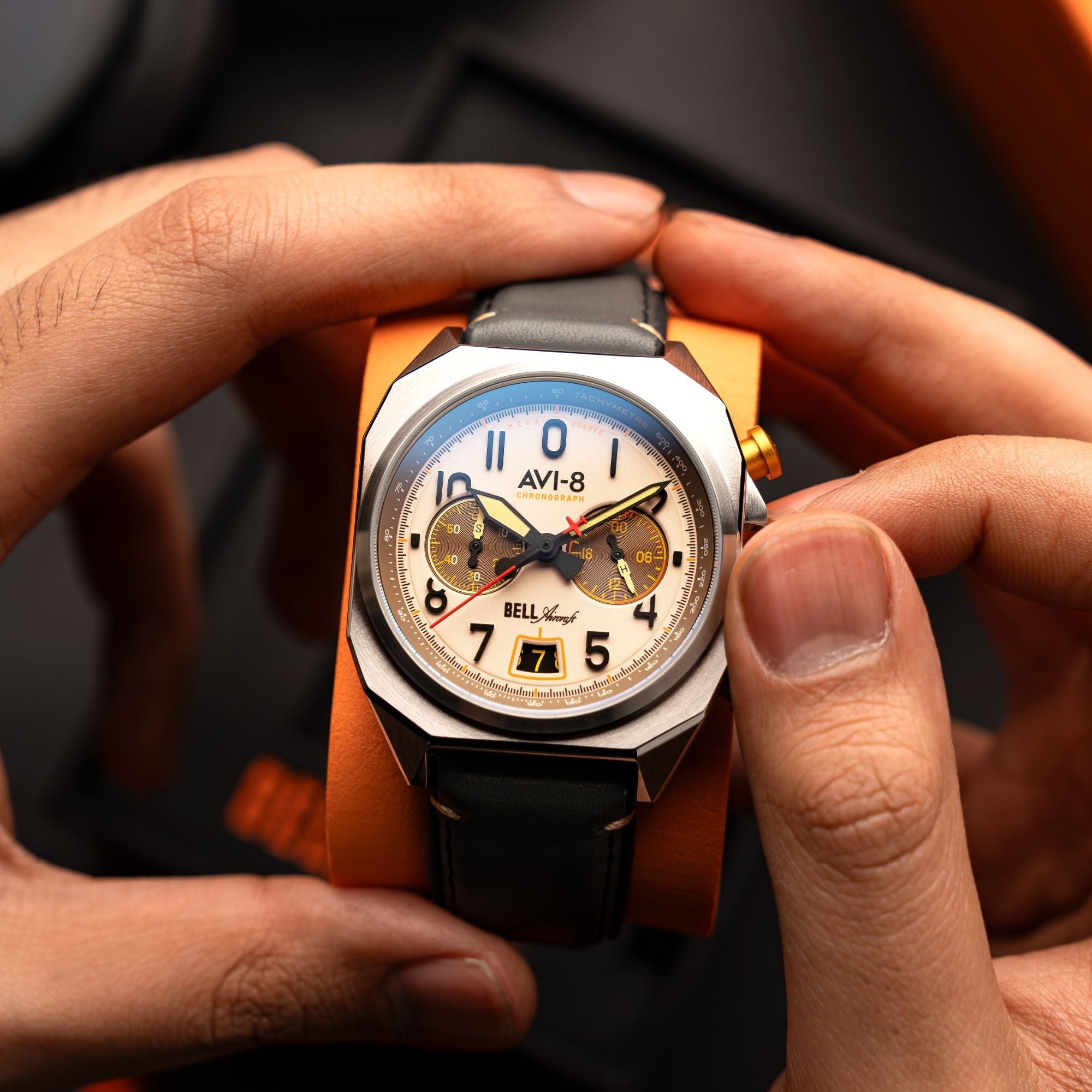 AVI-8 AVI-8 Bell X-1 Machbuster Chronograph Camel Brown Men's Watch AV-4118-03