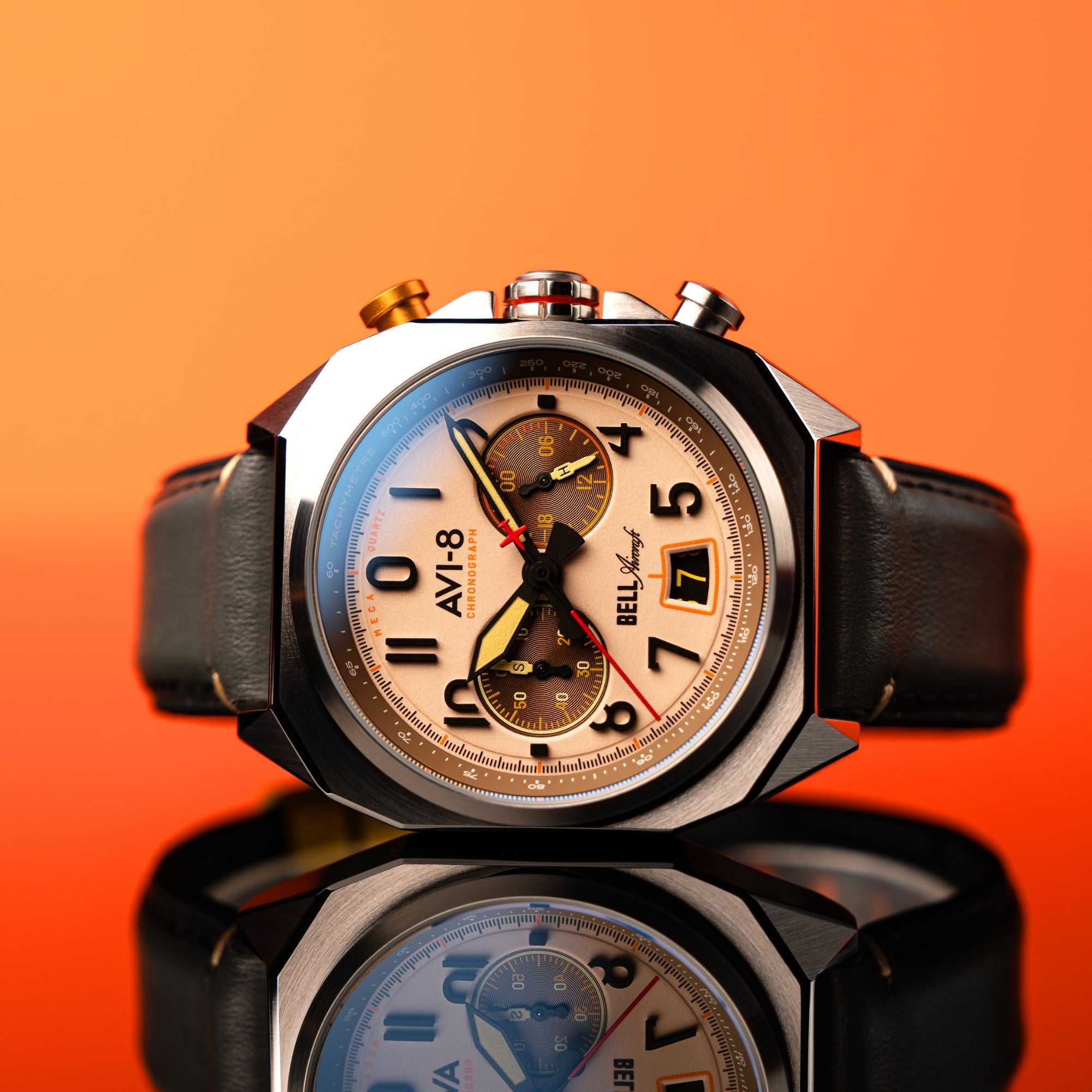 AVI-8 AVI-8 Bell X-1 Machbuster Chronograph Camel Brown Men's Watch AV-4118-03