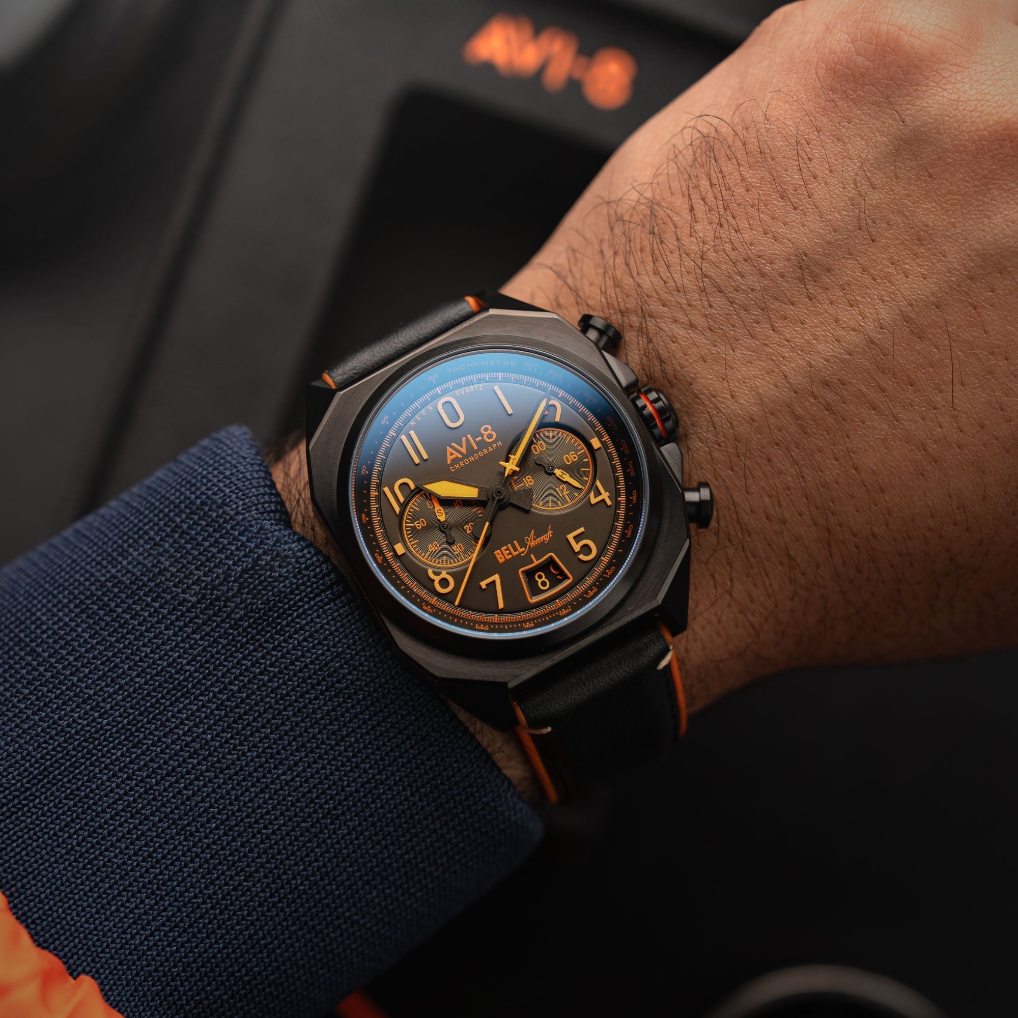 AVI-8 AVI-8 Bell X-1 Machbuster Chronograph Super Sonic Black Men's Watch AV-4118-04
