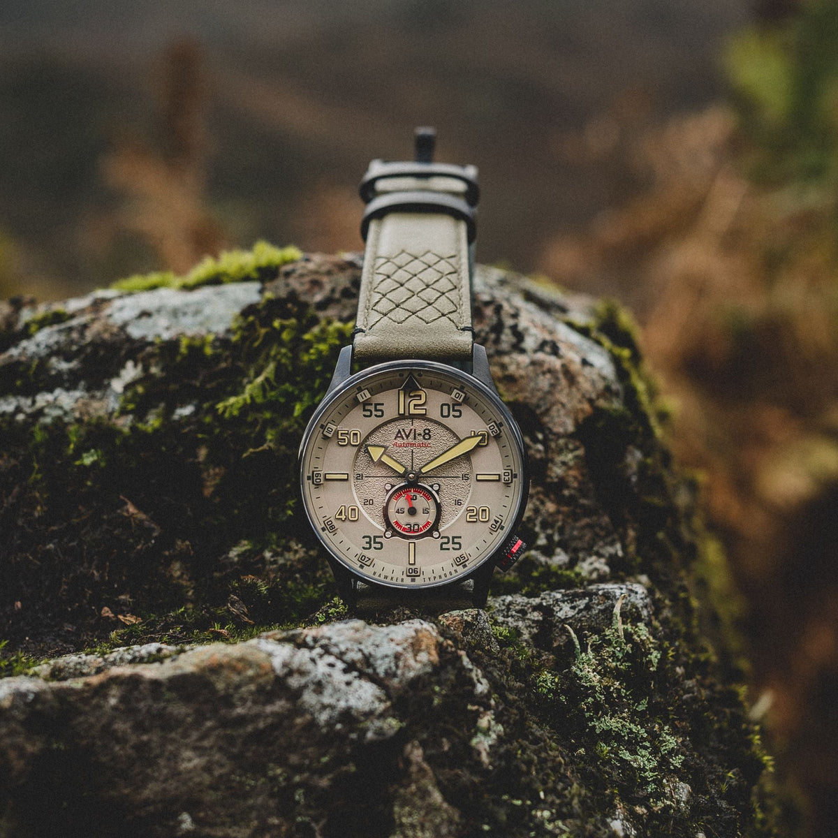 AVI-8 AVI-8 Hawker Typhoon Baldwin Automatic Dark Khaki Men's Watch AV-4119-04