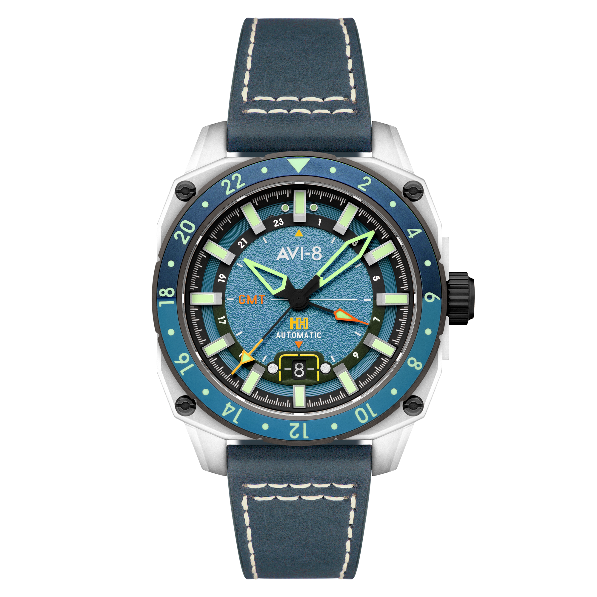 AVI-8 AVI-8 Hawker Hunter Atlas Gmt Automatic Retro Blue Men's Watch AV-4122-05