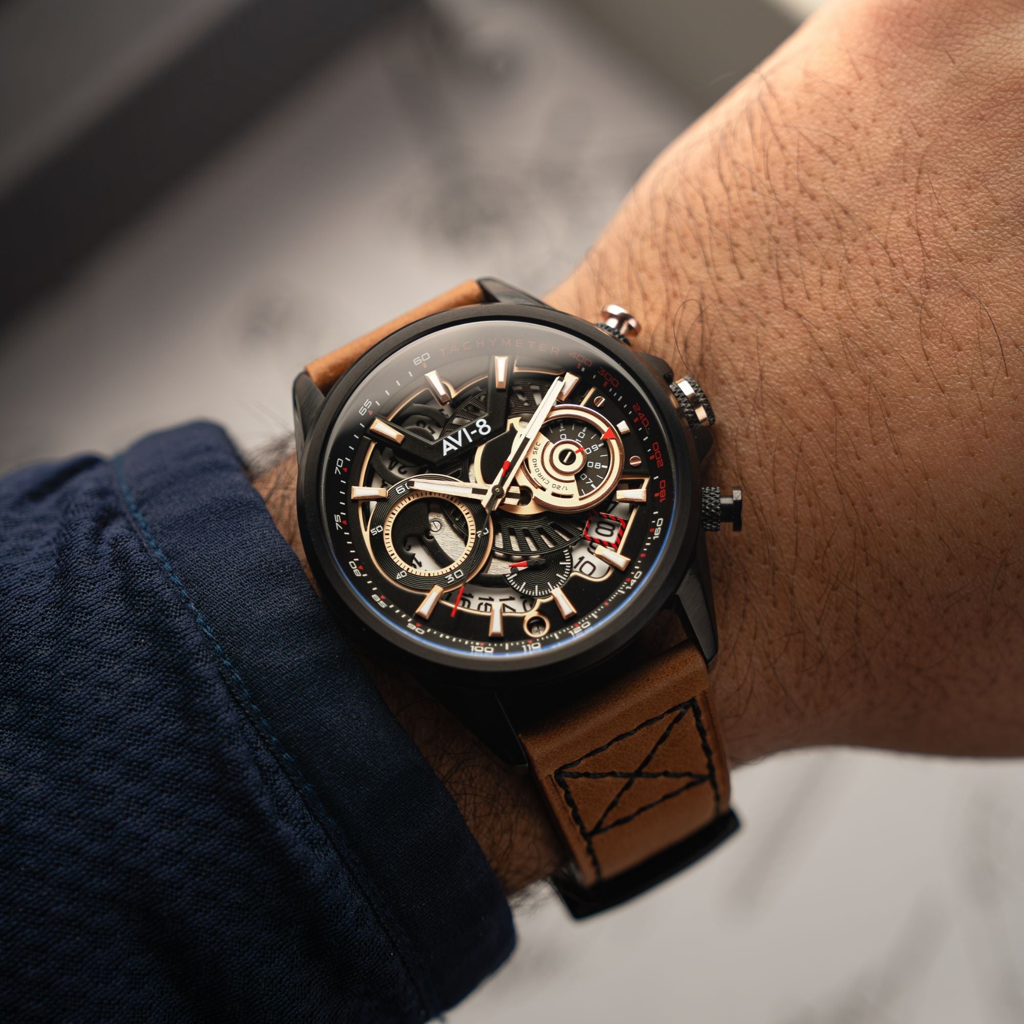 AVI-8 AVI-8 Hawker Harrier Matador (2025 Edition) Chronograph Desert Black Men's Watch AV-4125-02