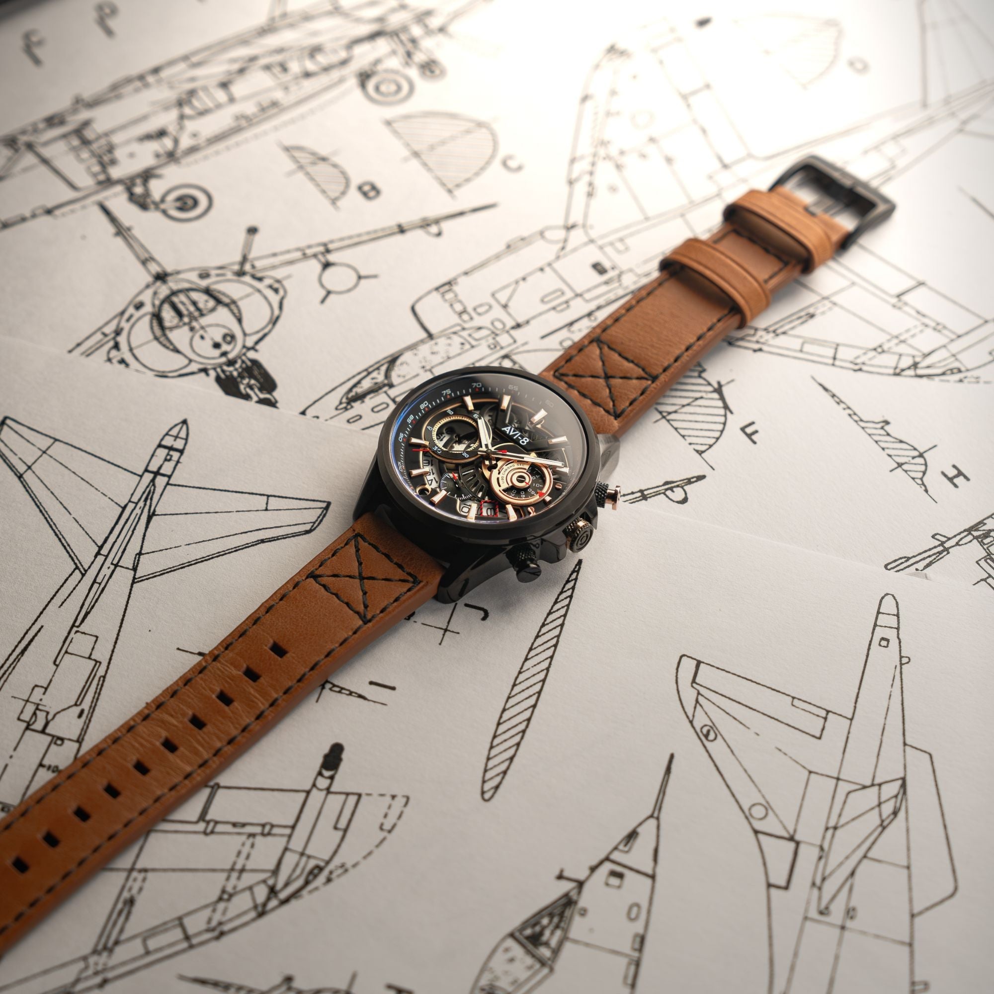 AVI-8 AVI-8 Hawker Harrier Matador (2025 Edition) Chronograph Desert Black Men's Watch AV-4125-02