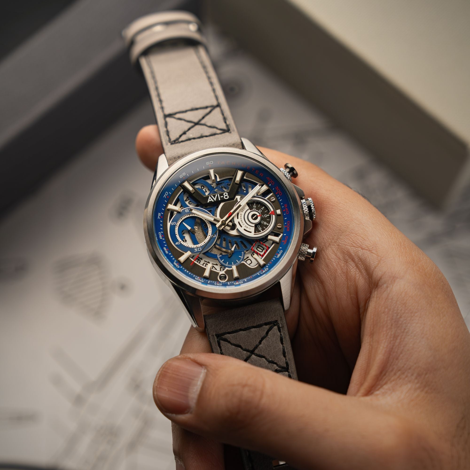 AVI-8 AVI-8 Hawker Harrier Matador (2025 Edition) Chronograph Slate Blue Men's Watch AV-4125-03