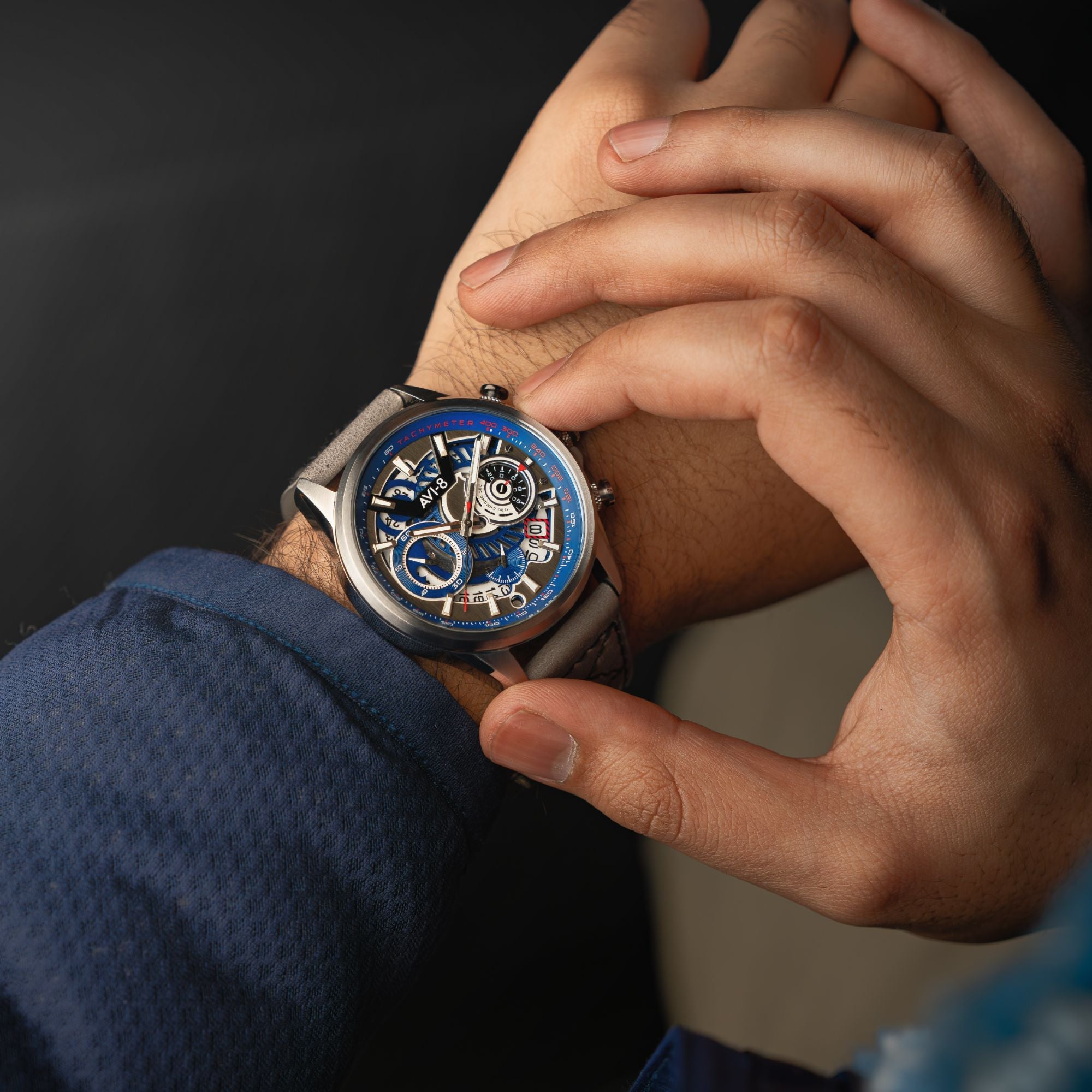 AVI-8 AVI-8 Hawker Harrier Matador (2025 Edition) Chronograph Slate Blue Men's Watch AV-4125-03