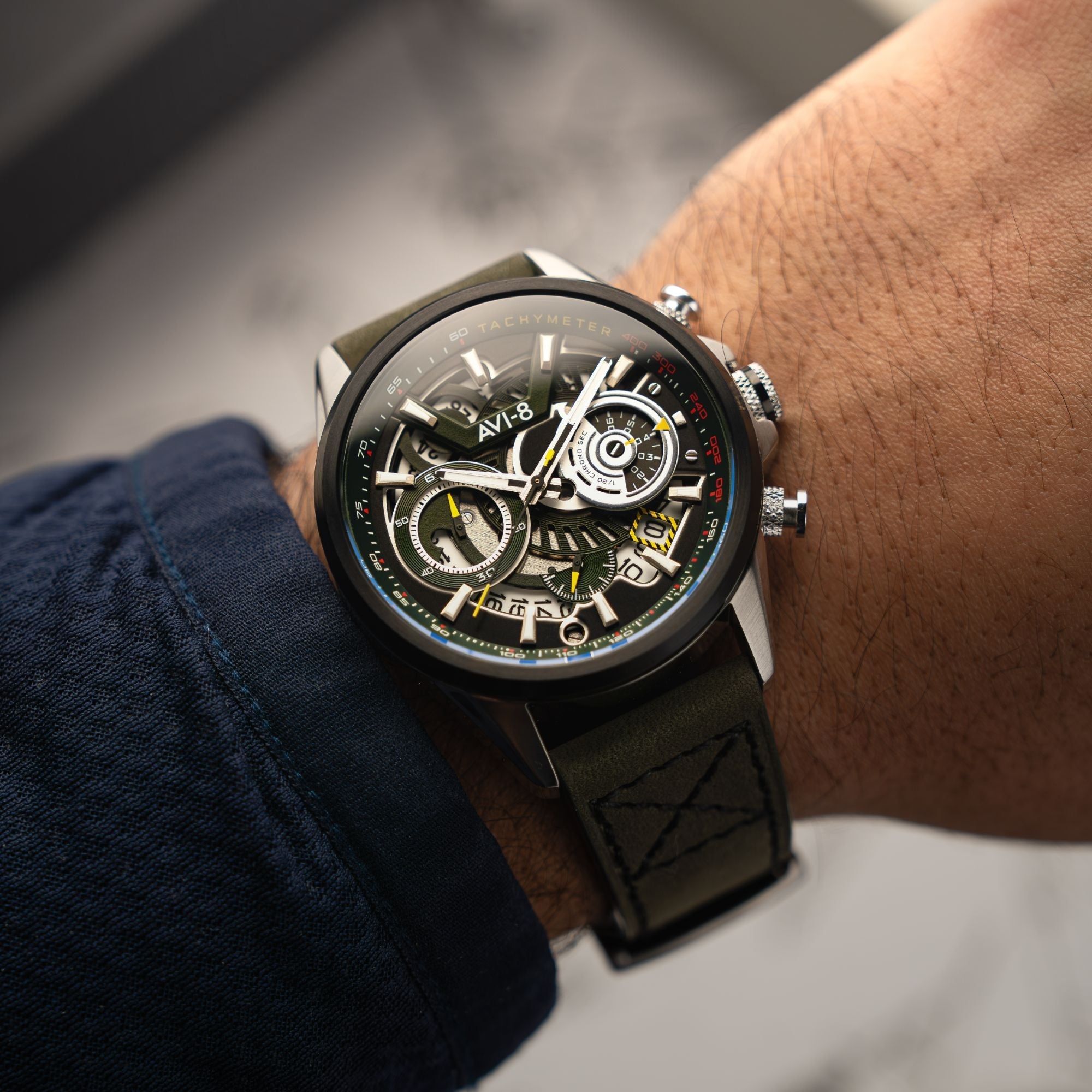 AVI-8 AVI-8 Hawker Harrier Matador (2025 Edition) Chronograph Viper Green Men's Watch AV-4125-04