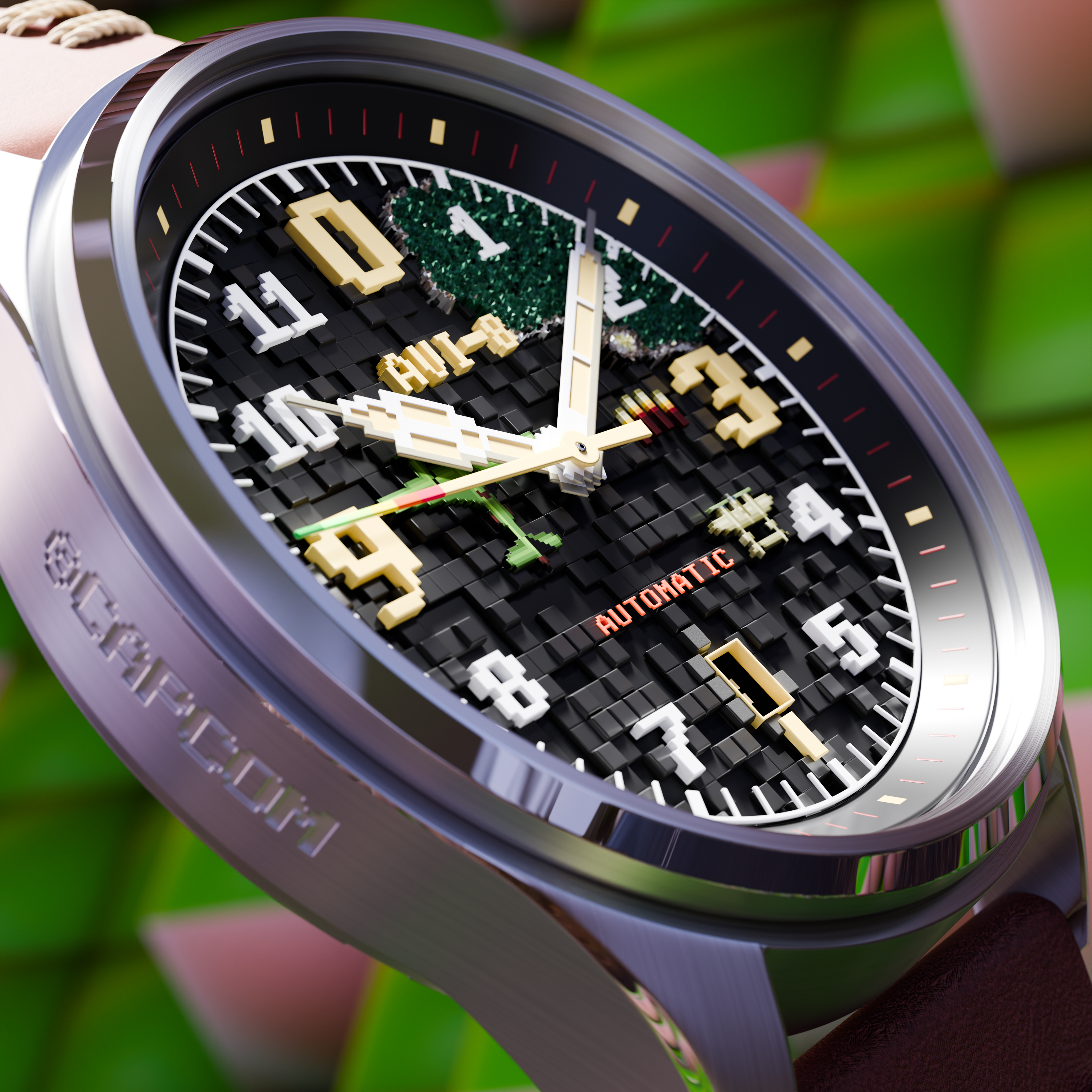 AVI-8 AVI-8 Hawker Hurricane Clowes Automatic Capcom 1942 Pixel Limited Edition Onyx Ace Men's Watch AV-4126-01