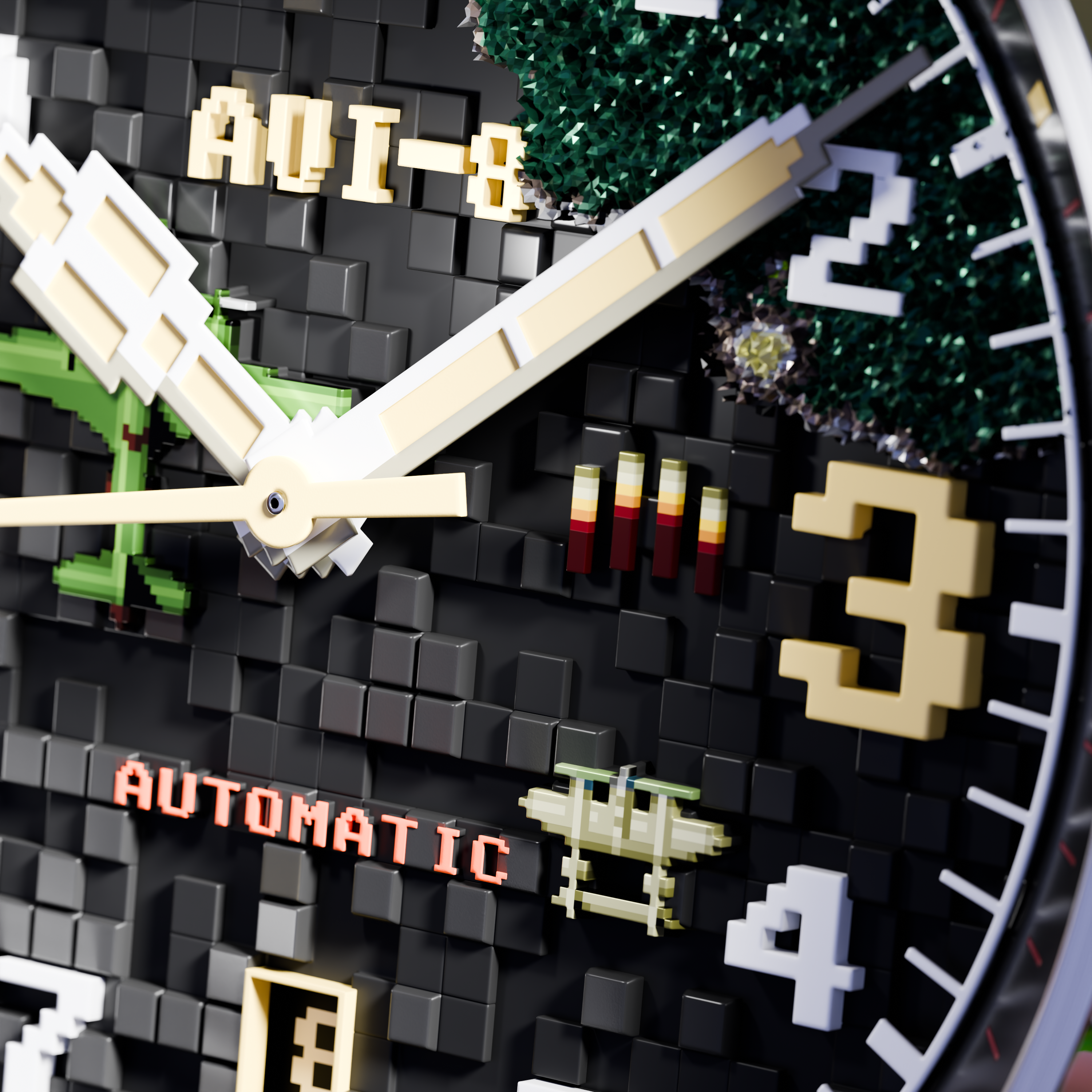 AVI-8 AVI-8 Hawker Hurricane Clowes Automatic Capcom 1942 Pixel Limited Edition Onyx Ace Men's Watch AV-4126-01