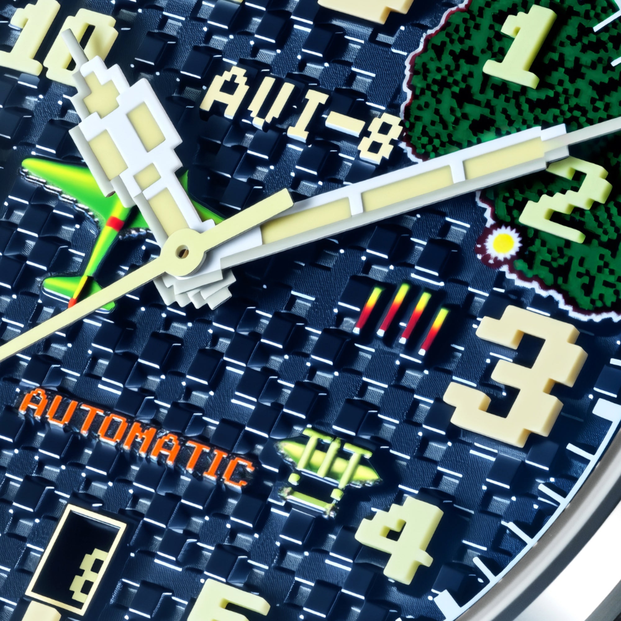 AVI-8 AVI-8 Hawker Hurricane Clowes Automatic Capcom 1942 Pixel Limited Edition Azure Ace Men's Watch AV-4126-02