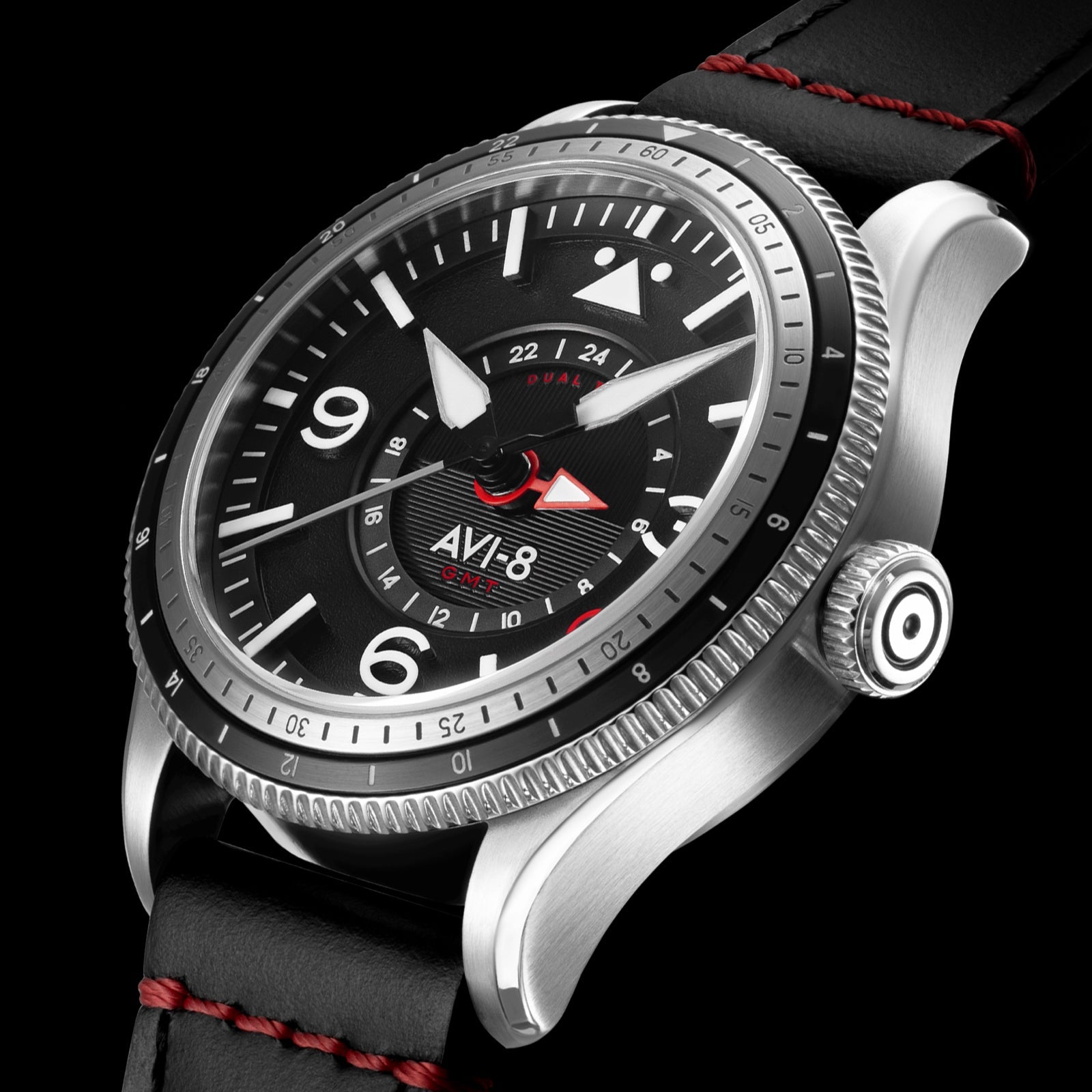 AVI-8 AVI-8 Flyboy Airmaster Gmt Automatic Engine Black Men's Watch AV-4128-01