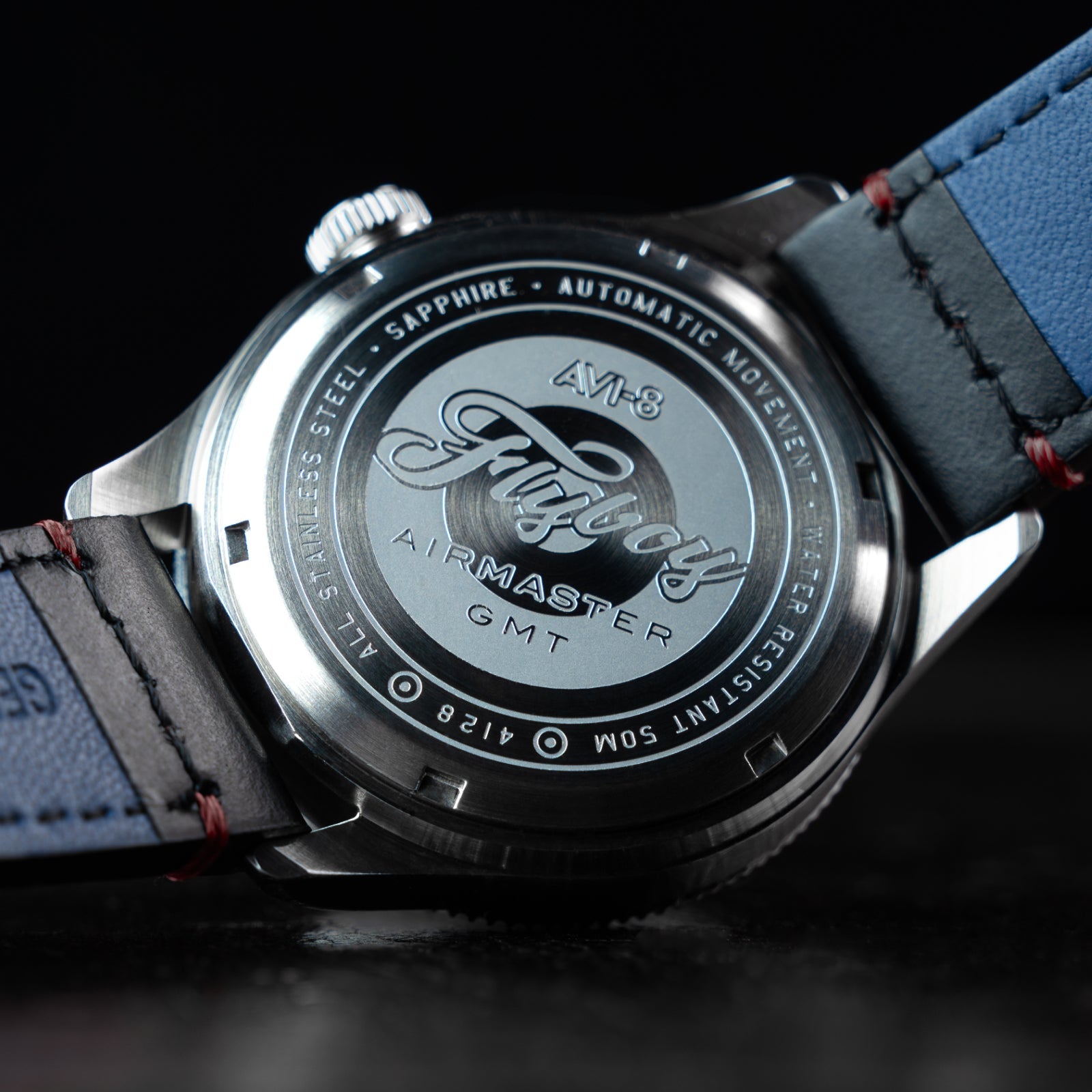 AVI-8 AVI-8 Flyboy Airmaster Gmt Automatic Engine Black Men's Watch AV-4128-01