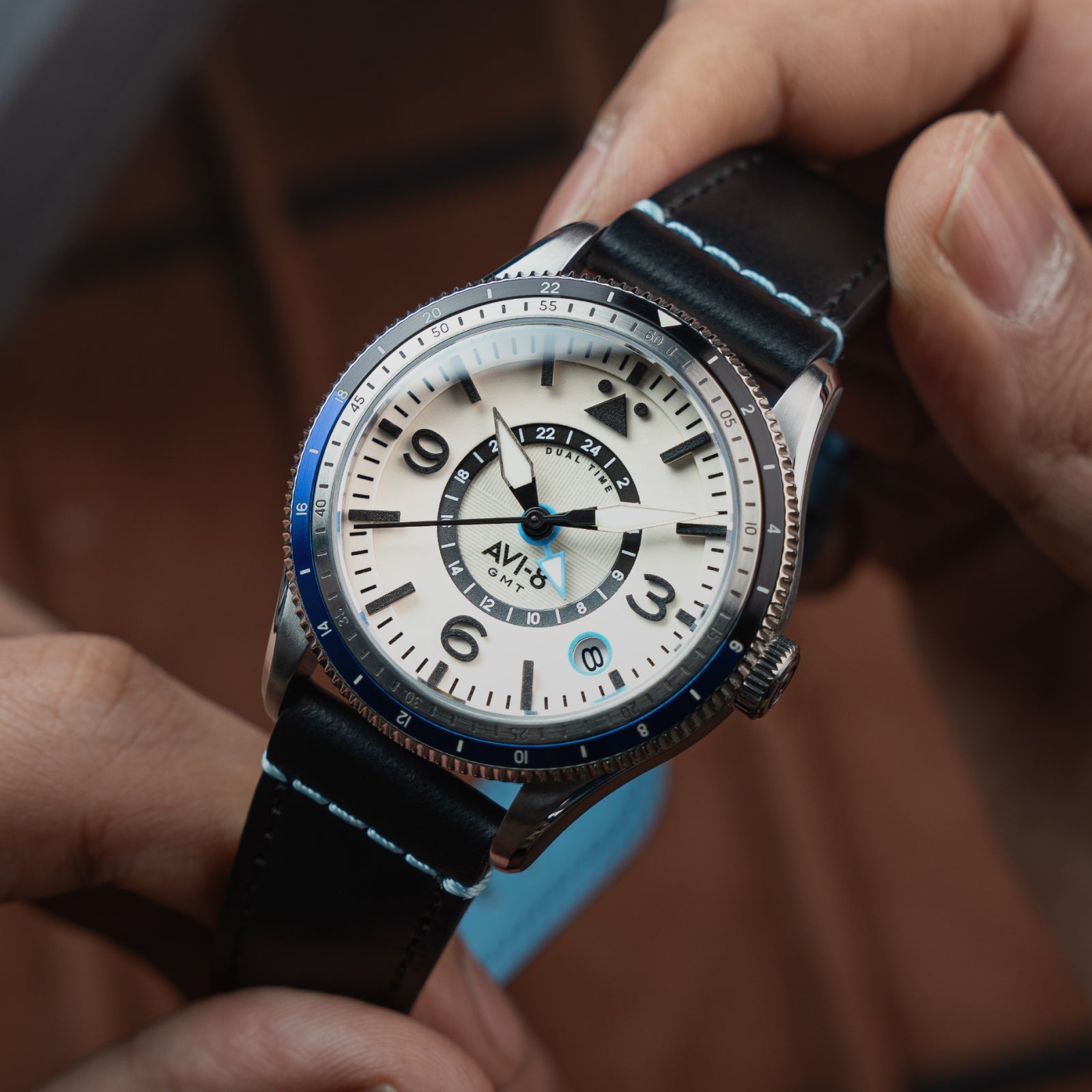 AVI-8 AVI-8 Flyboy Airmaster Gmt Automatic Wing Silver Men's Watch AV-4128-02