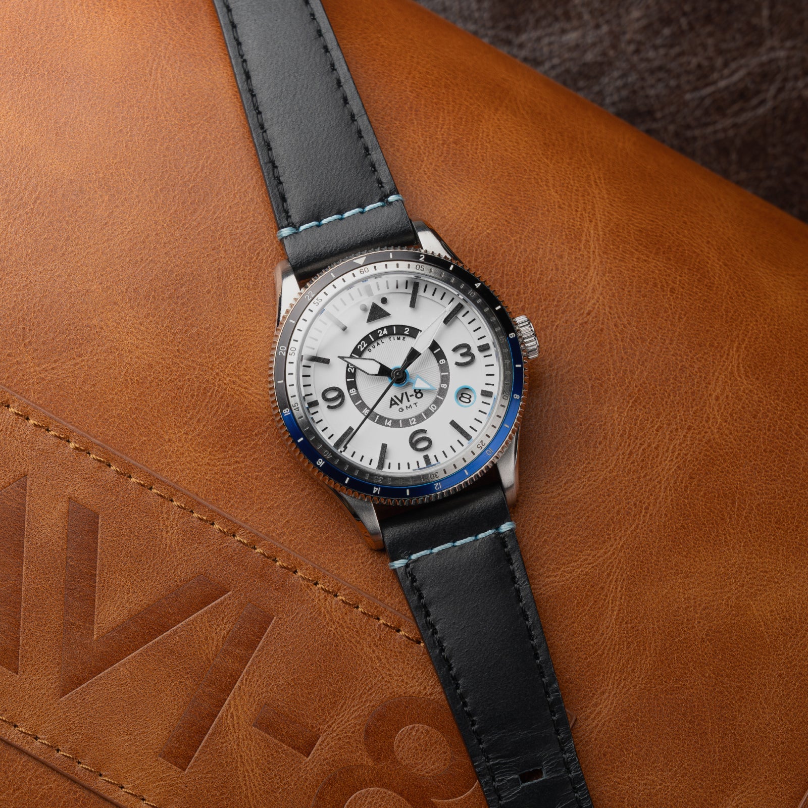 AVI-8 AVI-8 Flyboy Airmaster Gmt Automatic Wing Silver Men's Watch AV-4128-02
