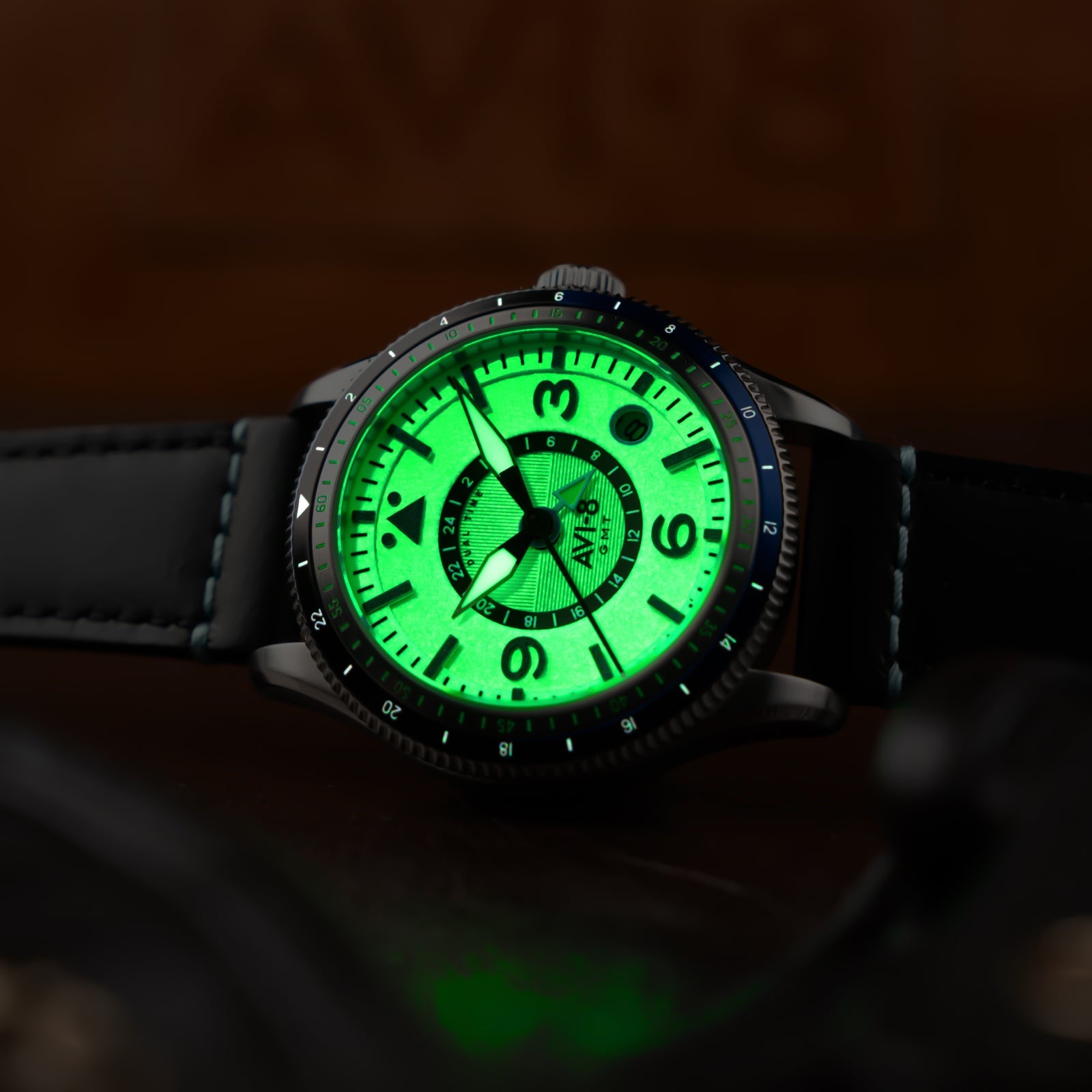 AVI-8 AVI-8 Flyboy Airmaster Gmt Automatic Wing Silver Men's Watch AV-4128-02