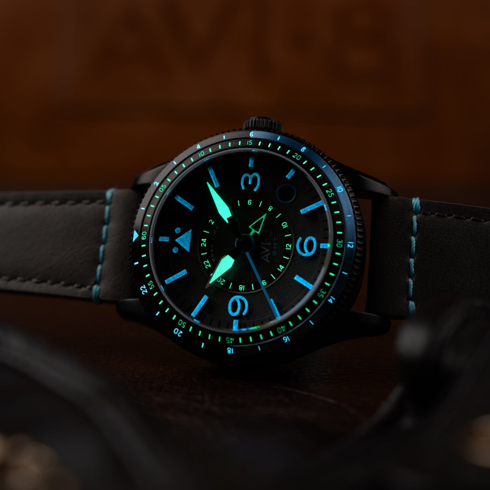 AVI-8 AVI-8 Flyboy Airmaster Gmt Automatic Rubber Black Men's Watch AV-4128-05