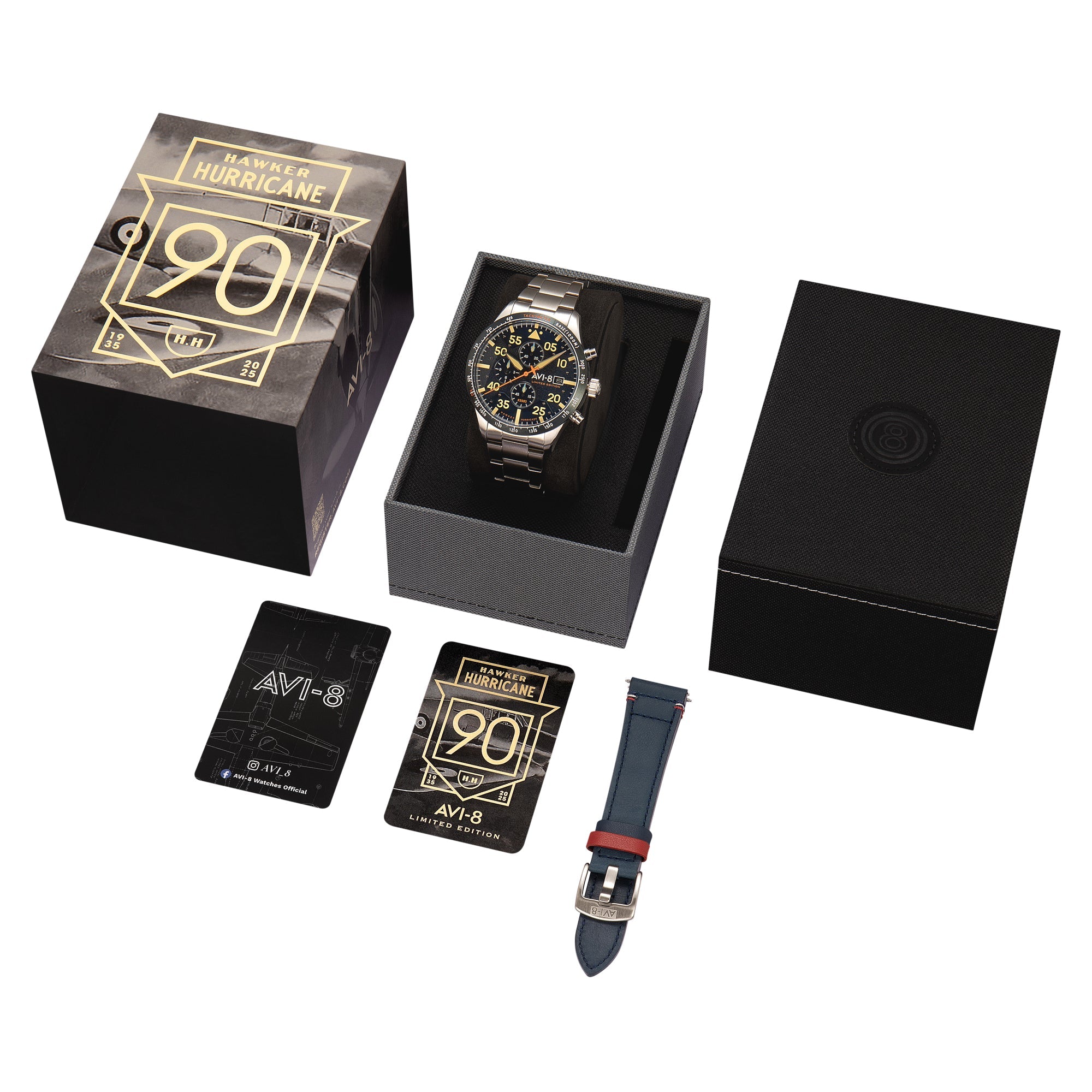 AVI-8 Hawker Hurricane 90th Anniversary Chronograph Limited Edition Blue Horizon Men's Watch AV-4130-22