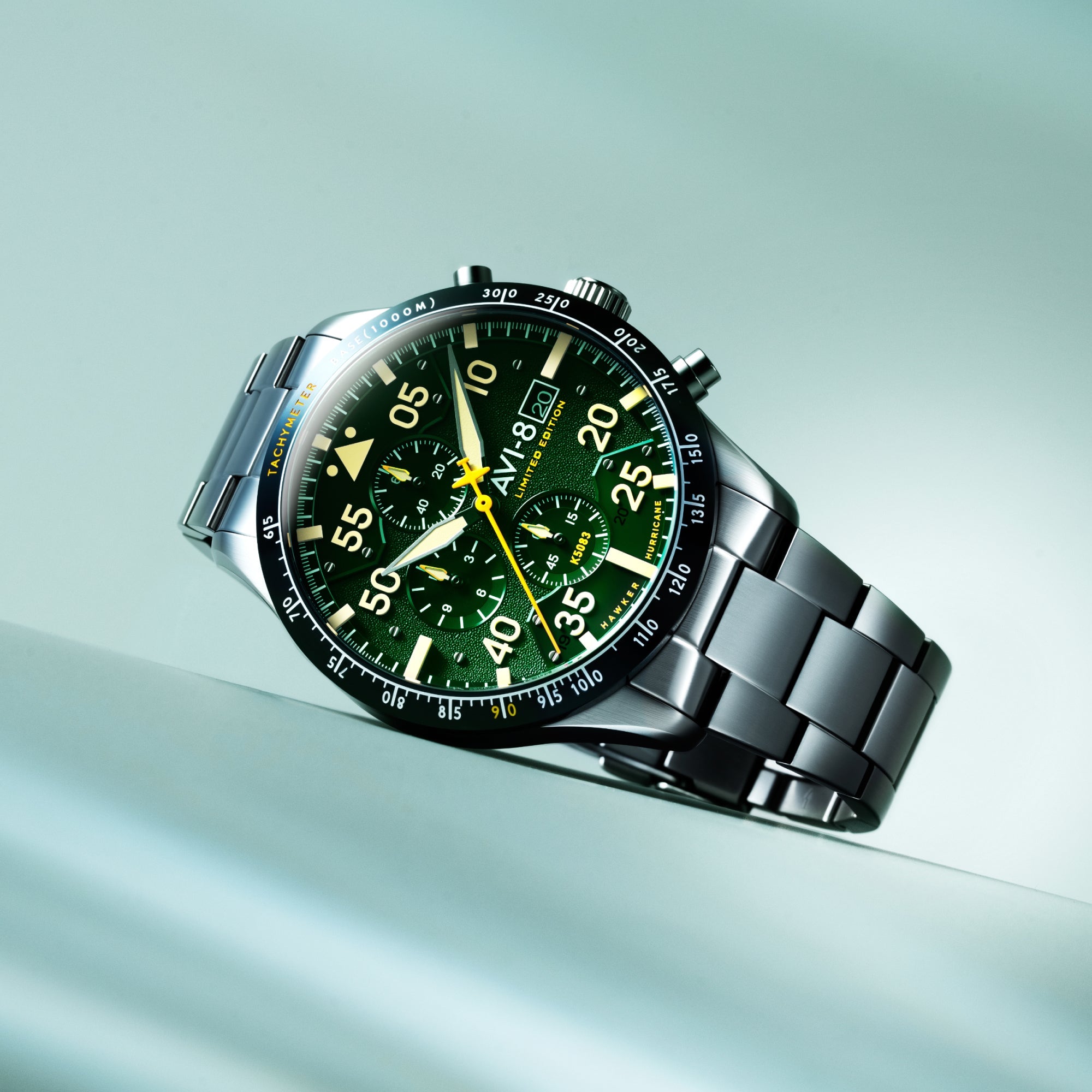 AVI-8 Hawker Hurricane 90th Anniversary Chronograph Limited Edition Tarmac Green Men's Watch AV-4130-33