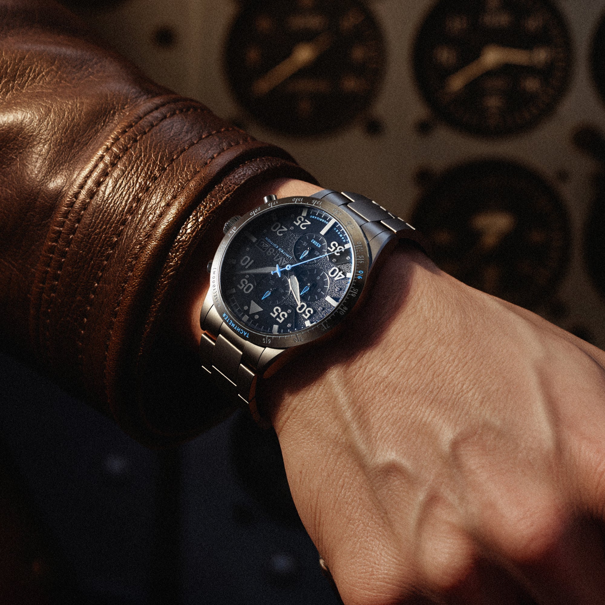 AVI-8 Hawker Hurricane 90th Anniversary Chronograph Limited Edition Hangar Grey Men's Watch AV-4130-44