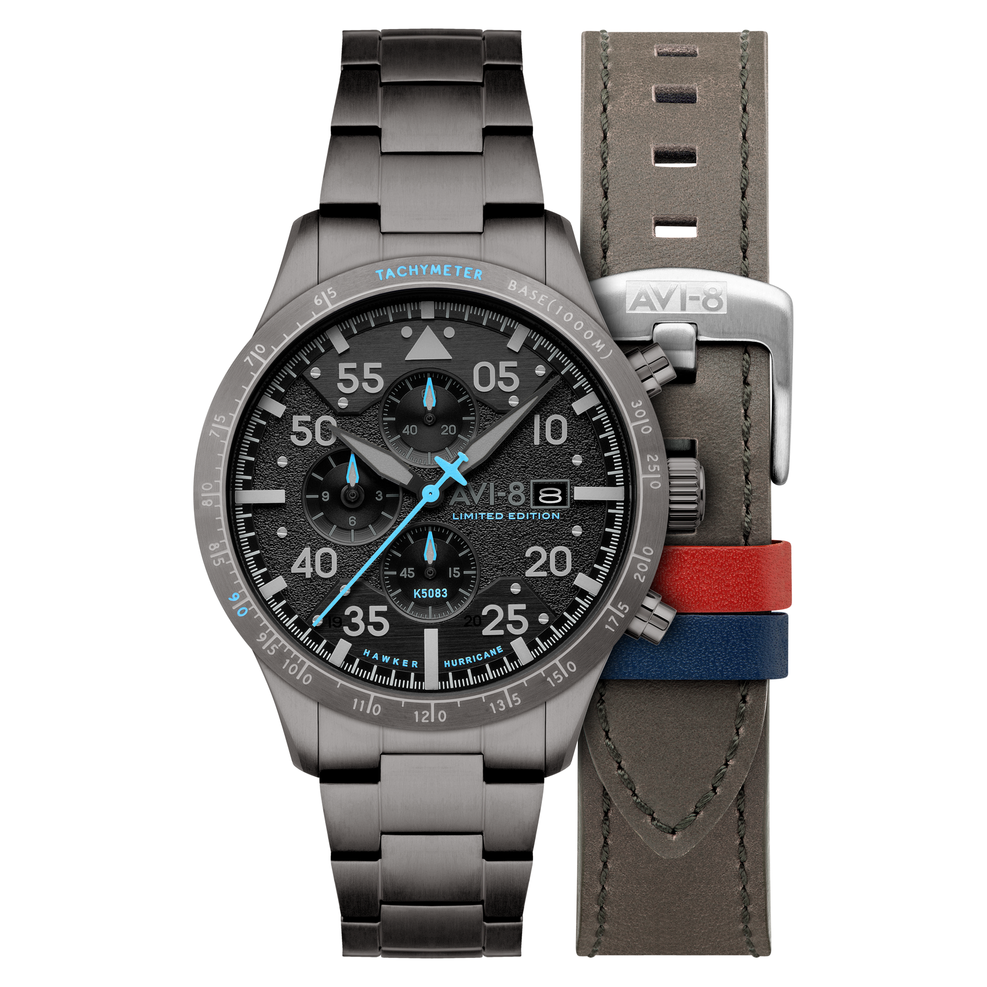 AVI-8 Hawker Hurricane 90th Anniversary Chronograph Limited Edition Hangar Grey Men's Watch AV-4130-44
