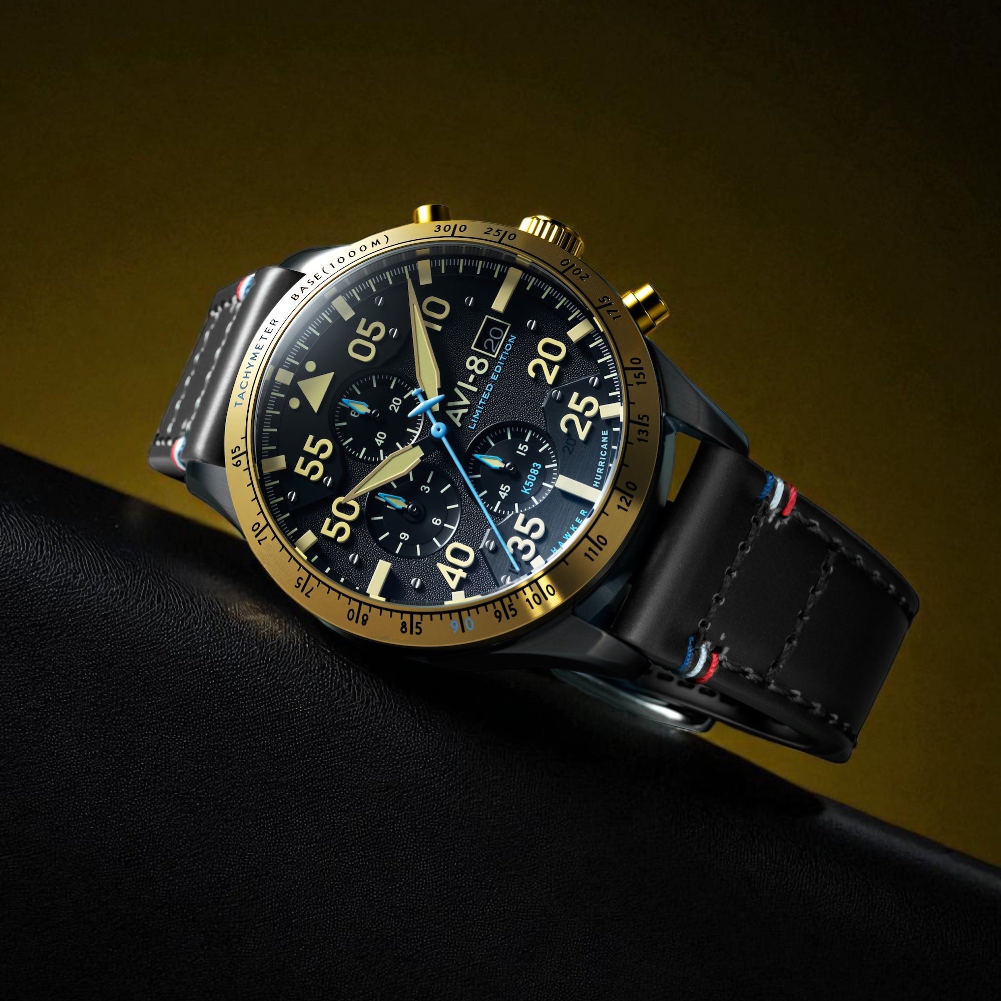 AVI-8 Hawker Hurricane 90th Anniversary Chronograph Limited Edition Altitude Black Men's Watch AV-4130-55