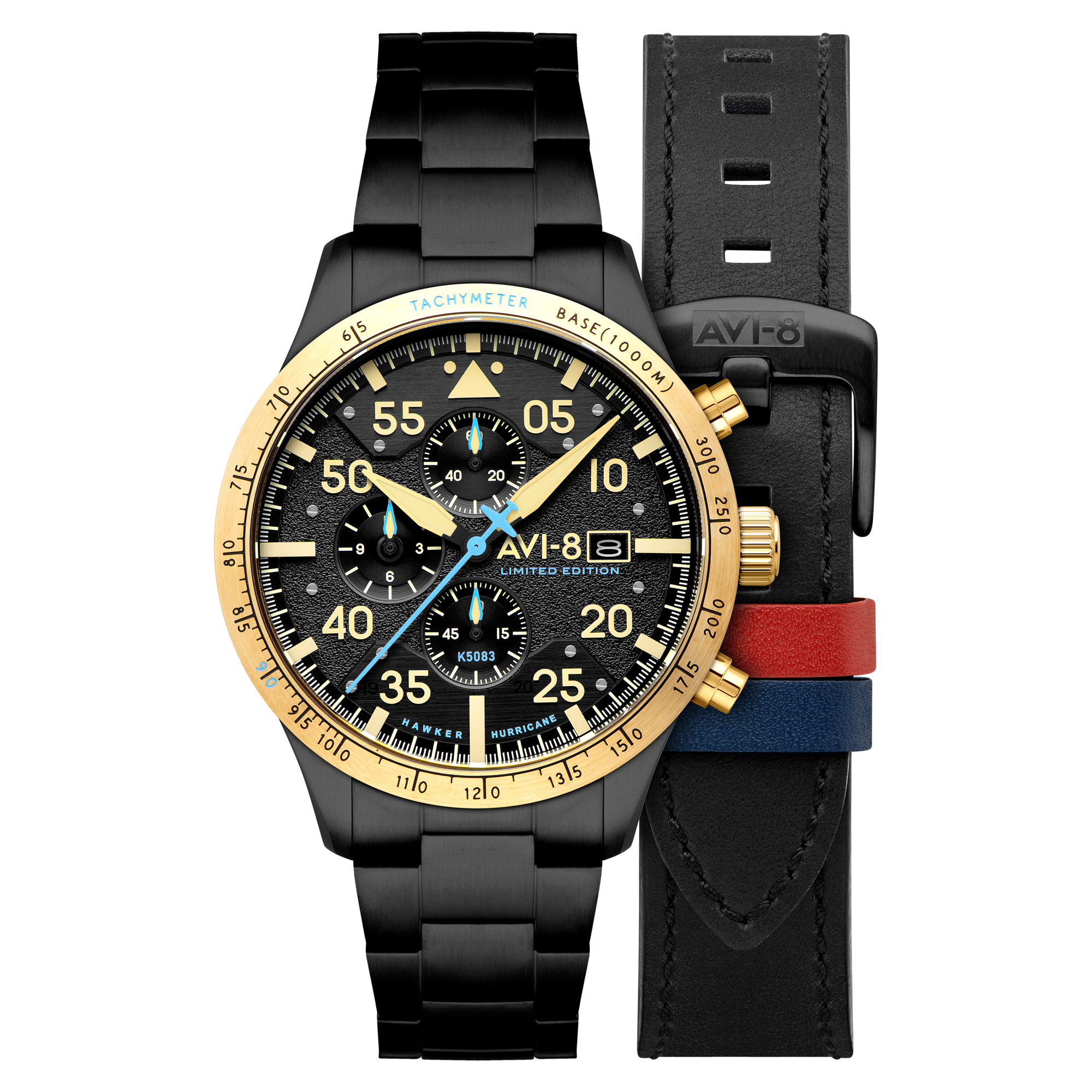 AVI-8 Hawker Hurricane 90th Anniversary Chronograph Limited Edition Altitude Black Men's Watch AV-4130-55