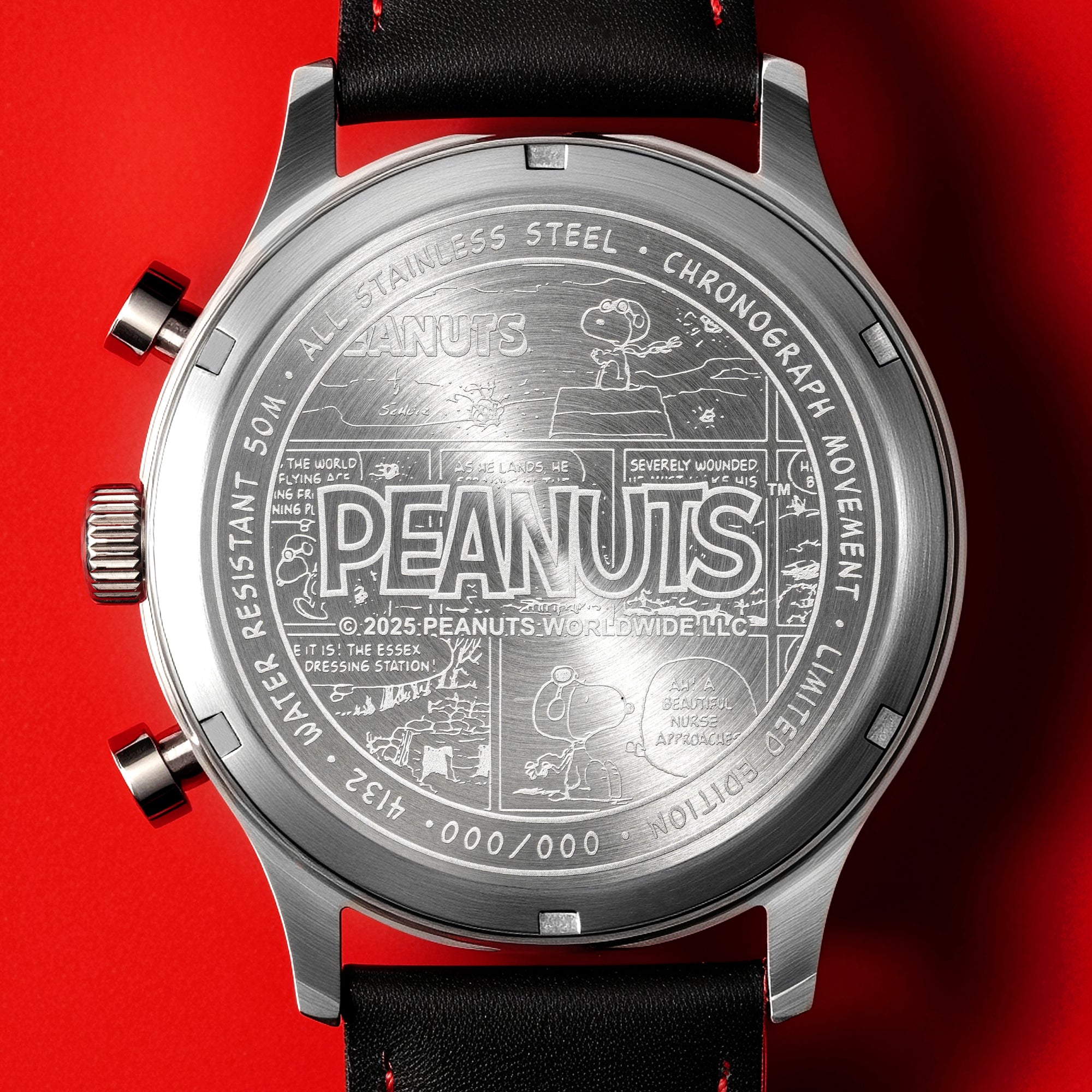 AVI-8 AVI-8 Hawker Hurricane Classic Chronograph Peanuts Snoopy Flying Ace Limited Edition Ace Black Men's Watch AV-4132-01
