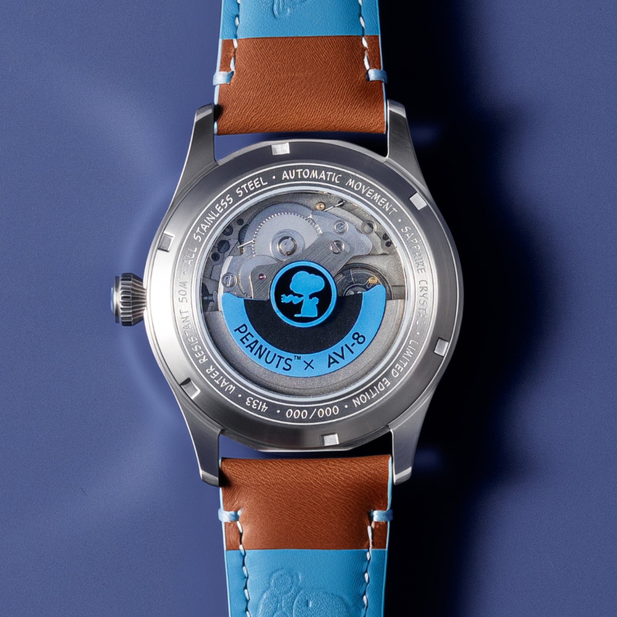 AVI-8 Flyboy Engineer Automatic Peanuts Snoopy Flying Ace Limited Edition Pilot Grey Men's Watch AV-4133-03