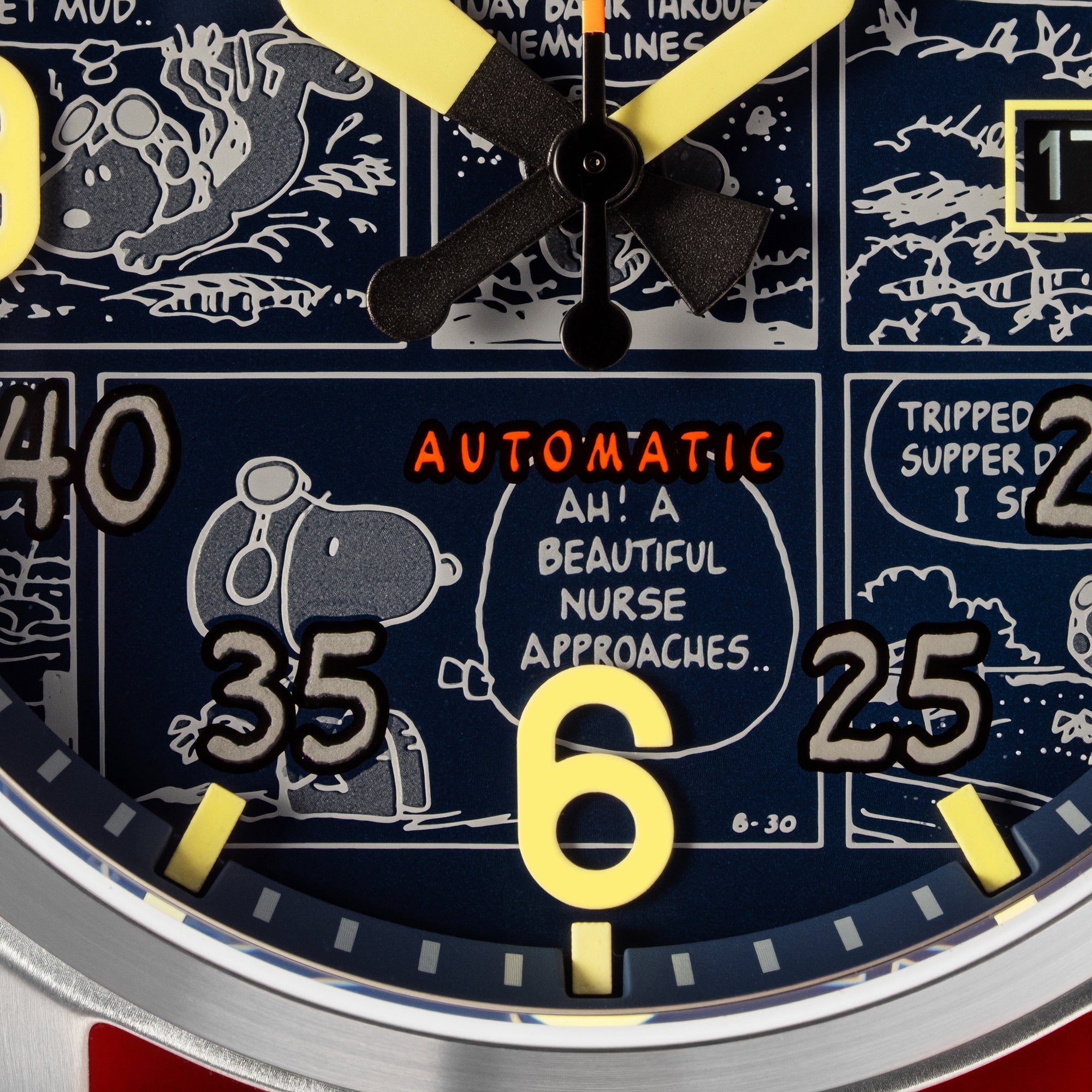 AVI-8 AVI-8 Spitfire Smith Automatic Peanuts Snoopy Flying Ace Limited Edition Beagle Blue Men's Watch AV-4134-01
