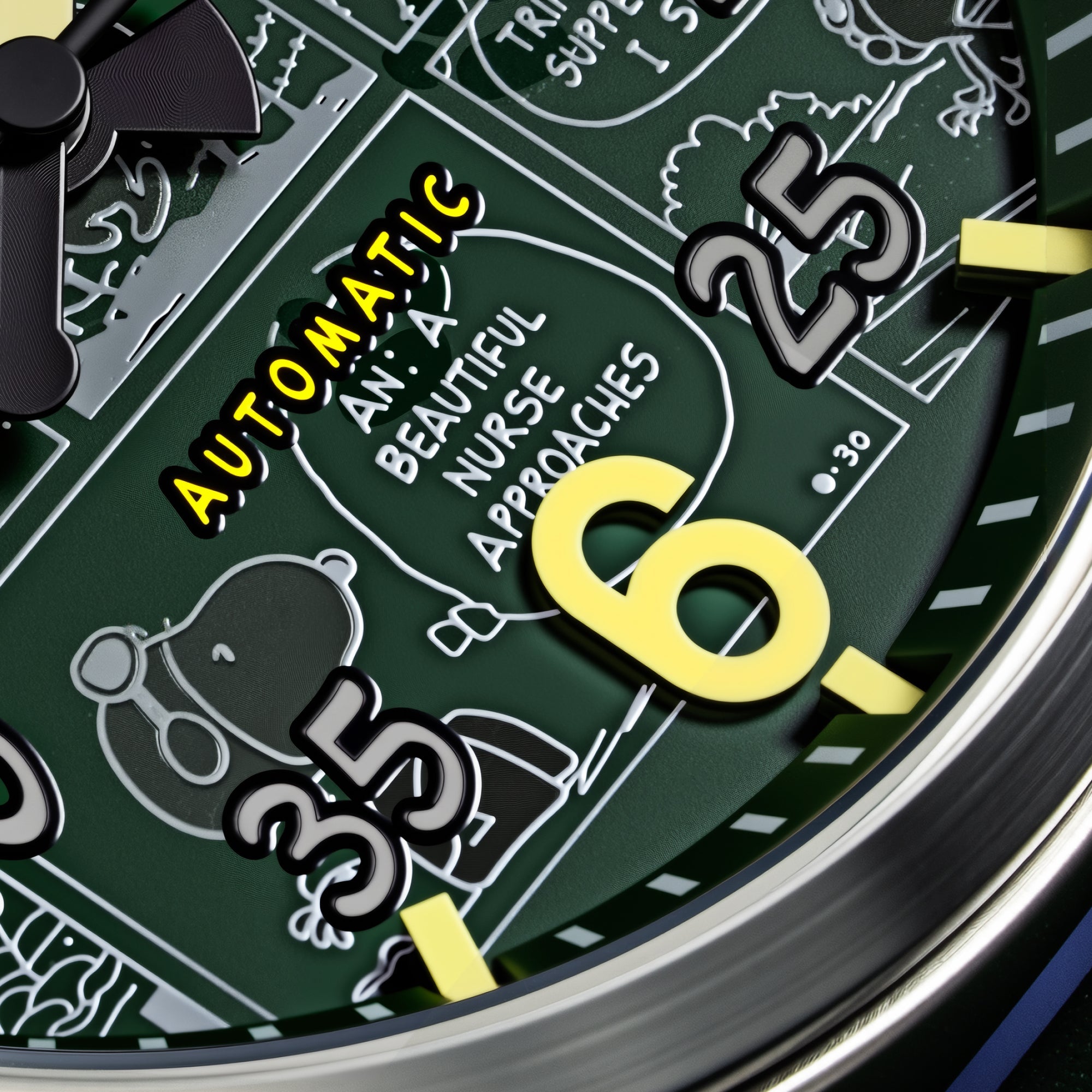 AVI-8 AVI-8 Spitfire Smith Automatic Peanuts Snoopy Flying Ace Limited Edition Aviator Green Men's Watch AV-4134-02