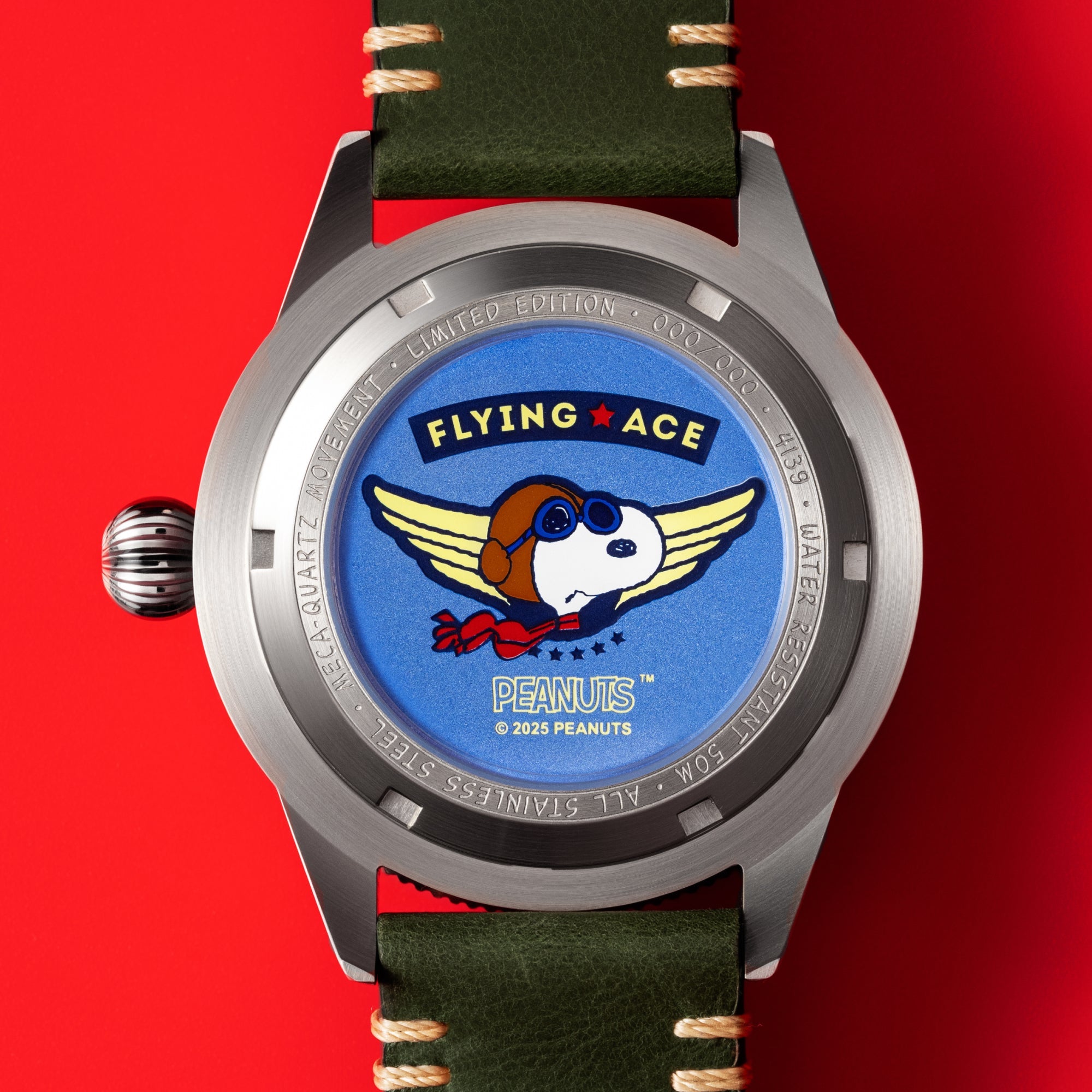 AVI-8 AVI-8 Flyboy Airmaster 40 Meca-Quartz Peanuts Snoopy Flying Ace Limited Edition Doghouse Green Men's Watch AV-4139-01
