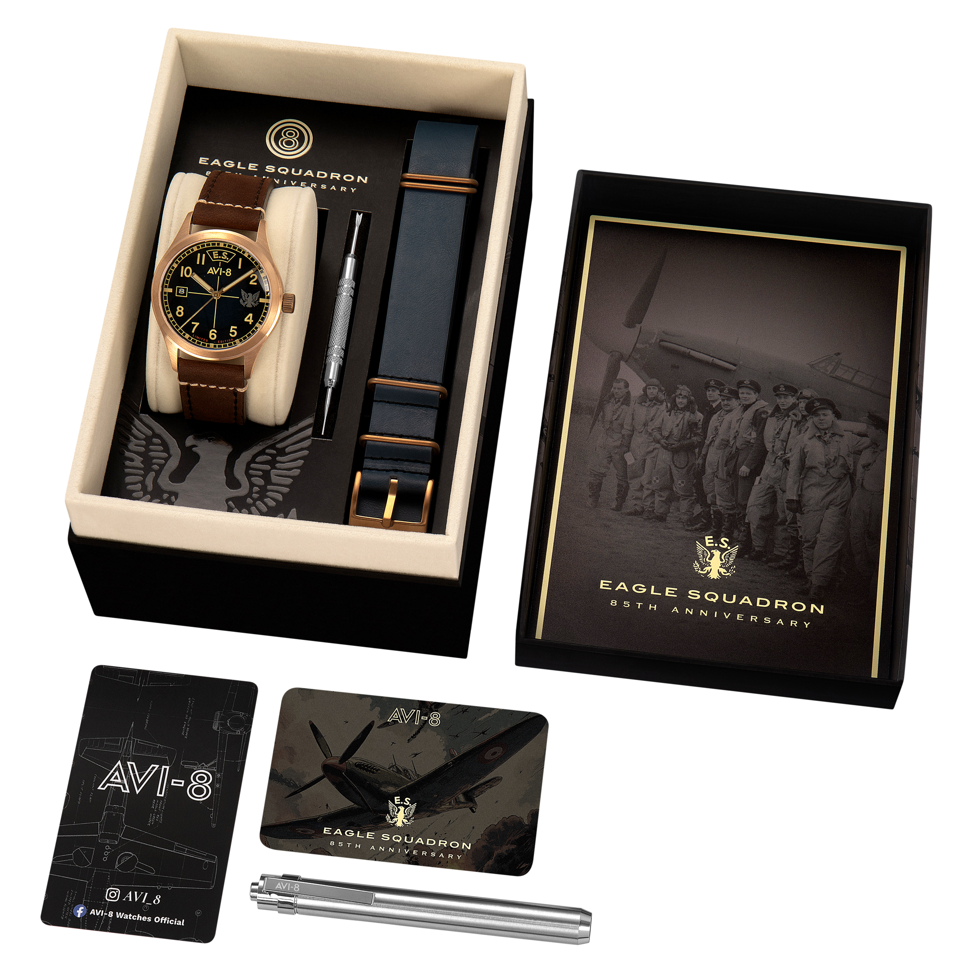 AVI-8 Flyboy Eagle Squadron Automatic Bronze 85th Limited Edition Southend Men's Watch AV-4145-02