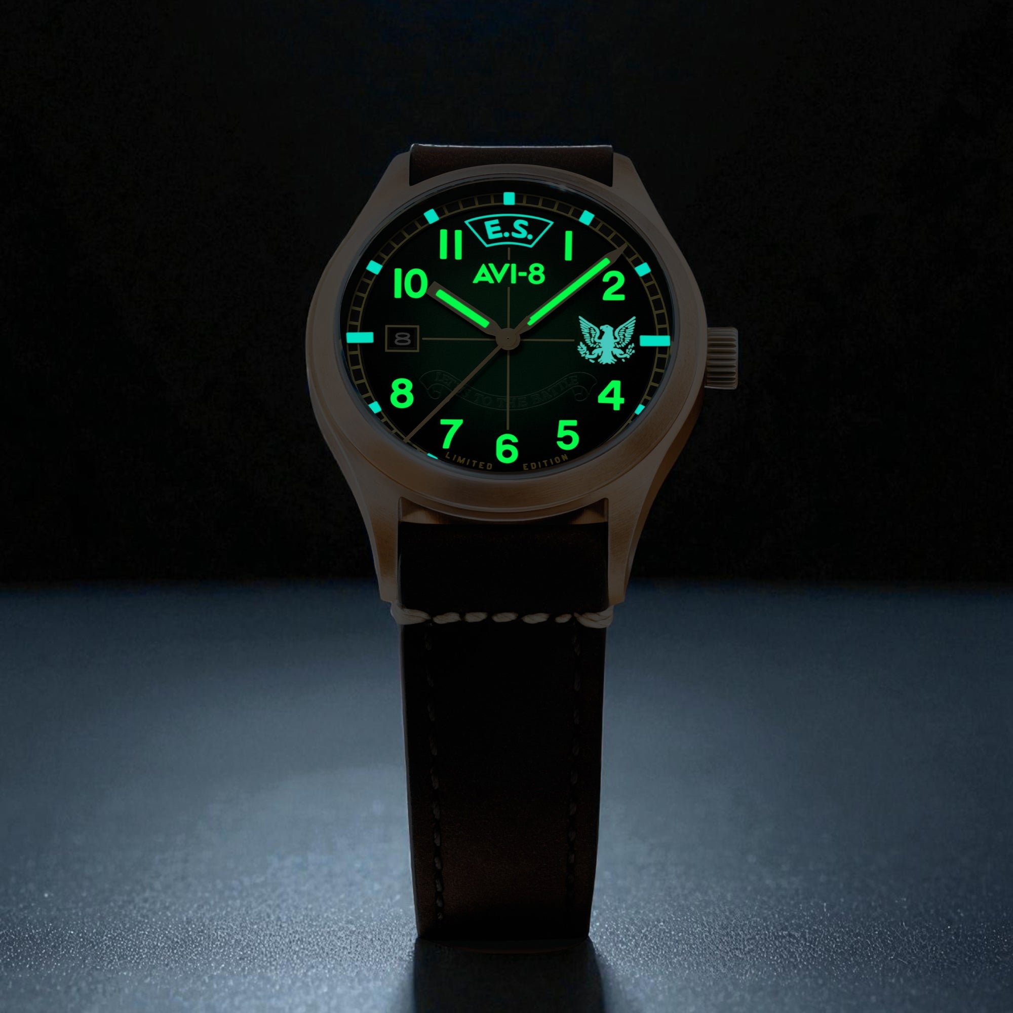 AVI-8 Flyboy Eagle Squadron Automatic Bronze 85th Limited Edition Coltishall Men's Watch AV-4145-03