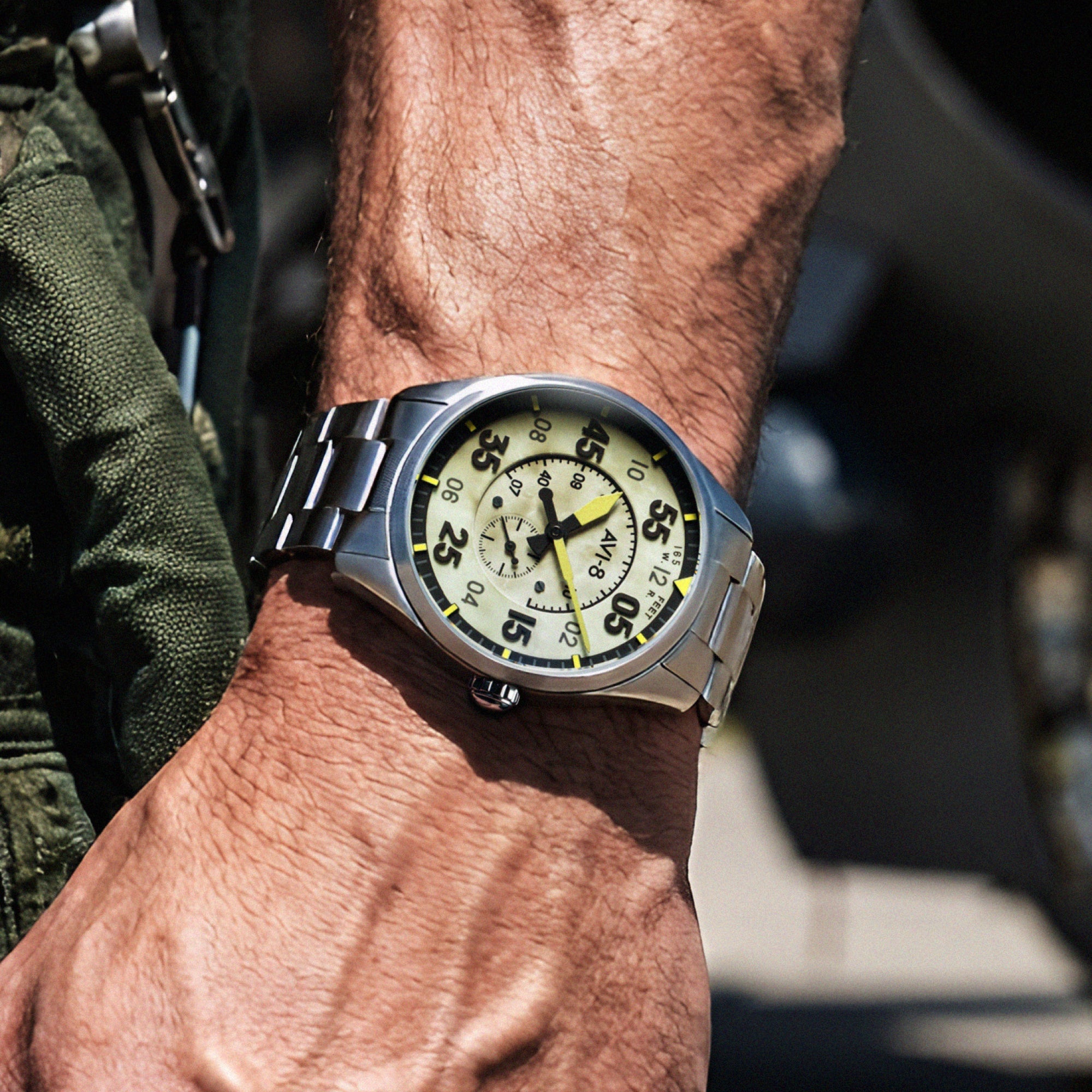 AVI-8 AVI-8 Spitfire Type 300 Automatic Pilot Panel Men's Watch AV-4147-33