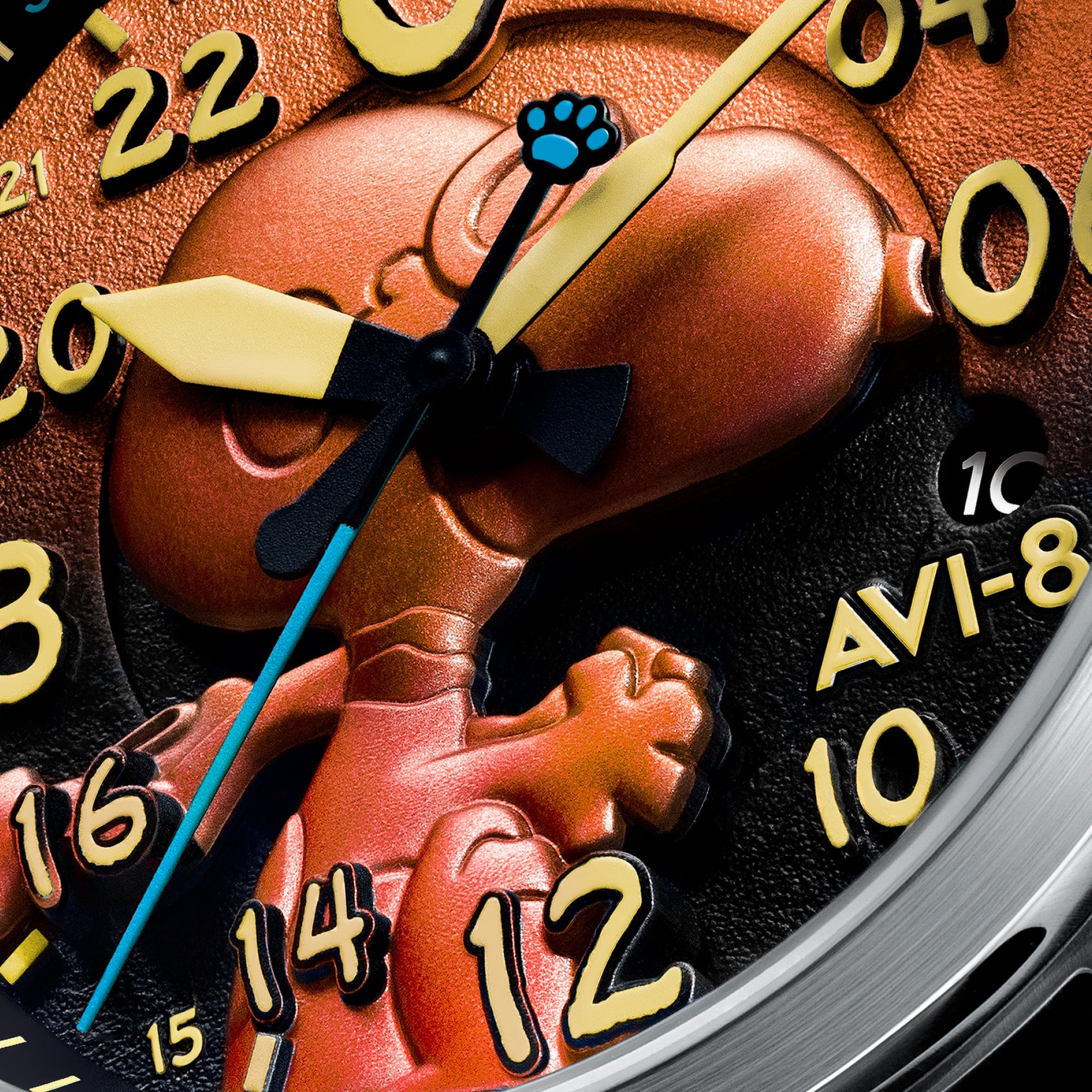 AVI-8 AVI-8 Spitfire Peanuts Snoopy Flying Ace 24 Hour Automatic Limited Edition Burnt Orange Men's Watch AV-4150-02