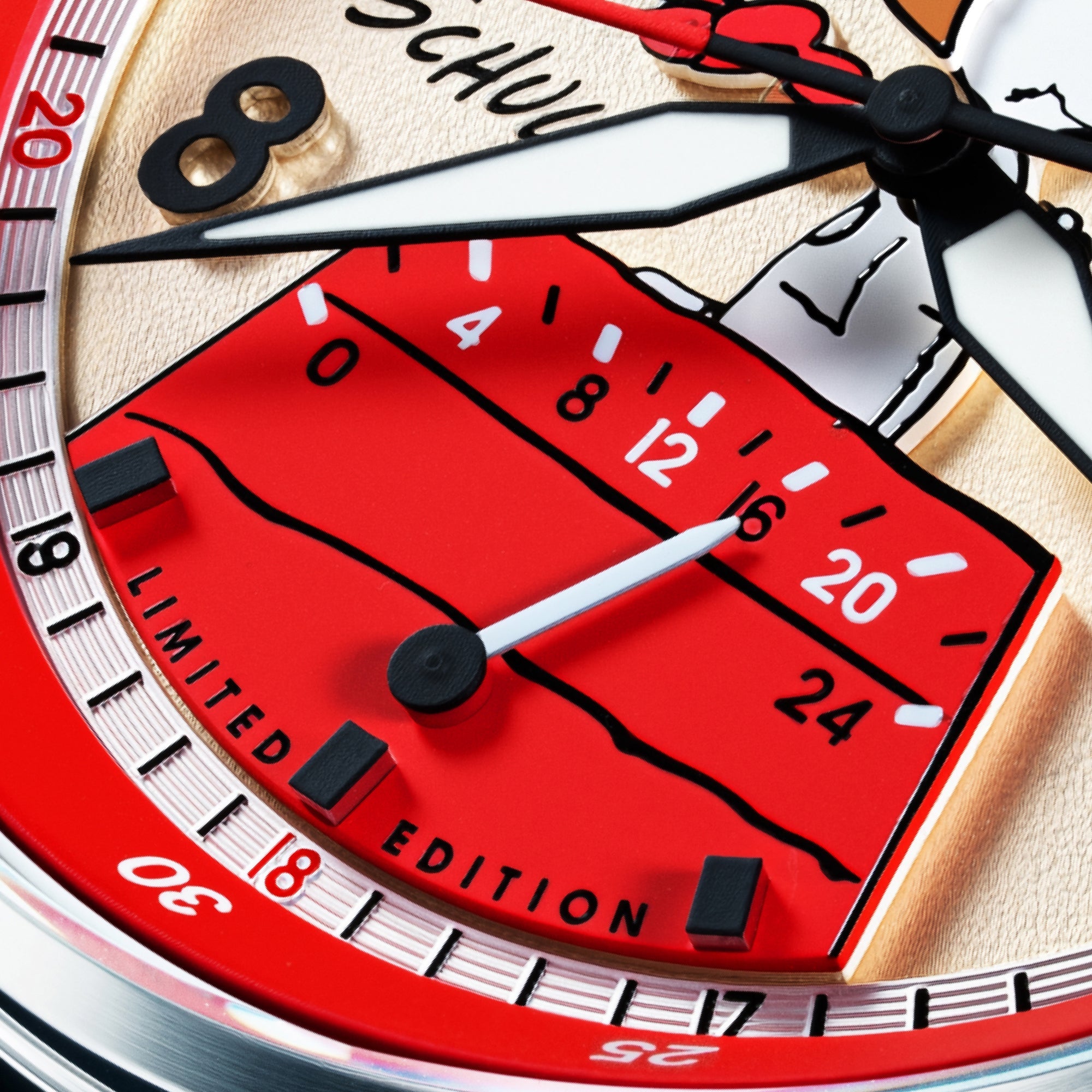 AVI-8 AVI-8 Hawker Hurricane Mckellar Dual Time Peanuts Snoopy Flying Ace Limited Edition Ruby Ace Men's Watch AV-4151-03